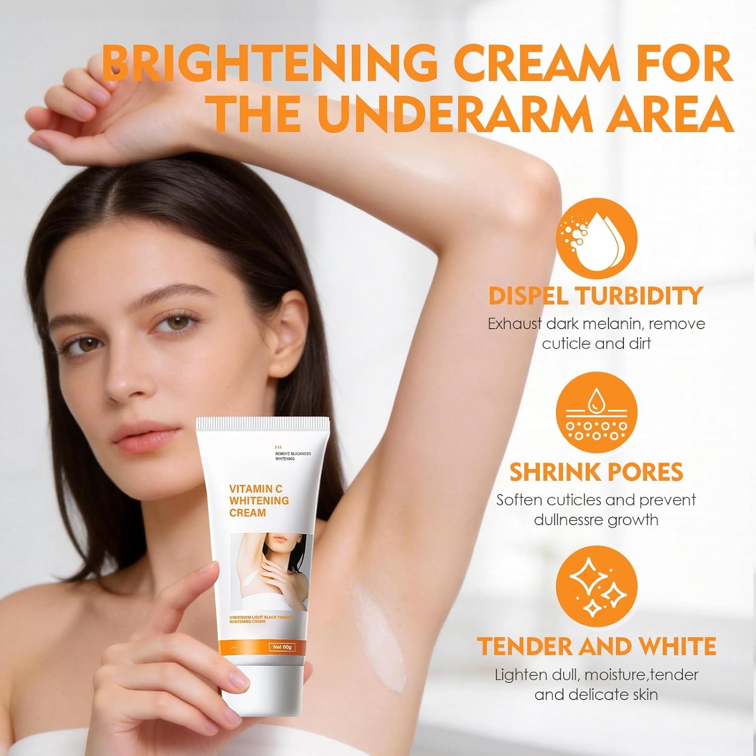 Crema Blanqueadora Axilas,Crema Aclaradora Zonas Íntimas y Muslos Internos,Crema Hidratante Blanqueante para Codos,Rodillas y Piel Sensible,Suaviza,Aclara Manchas Oscuras y Mejora Tono de Piel,60g — view 9