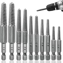 Screw Extractor, Set of 10, 1/4 Inch Hex Shank Screw Extractor Bit, Screw Removal Tool, For Broken Bolts, Slotted Screws, Crushed Bolts, Rust / Stuck Screw Removal
