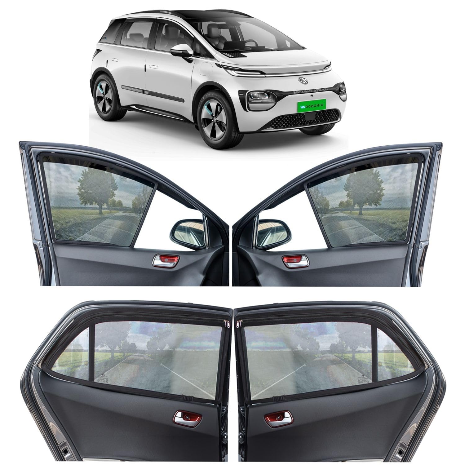 Magnetic Zipper Car Sunshades for MG Windsor EV, UV Protection, Easy Install, Custom fit Sun Shades (Front 2 with Zippers ... - Review, Price and Buying Guide