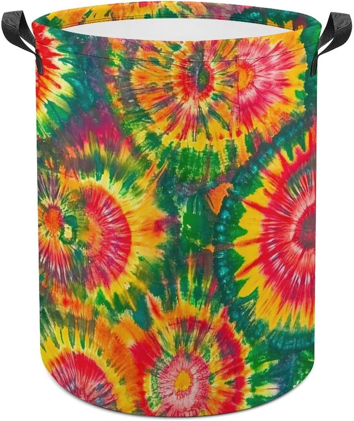 Rasta Tie-Dye Pattern Laundry Hamper Basket for Home Bathroom | clothes storage,handle,large capacity,oxford