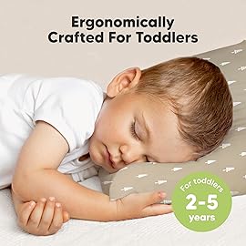 KeaBabies 2-Pack Toddler Pillow 13x18 - Soft Organic Cotton Kids Travel Bed Pillows for Sleeping, School, Nap, Machine Washable, Toddlers 2 to 5, Pillowcase Sold Separately (Pine Tree)