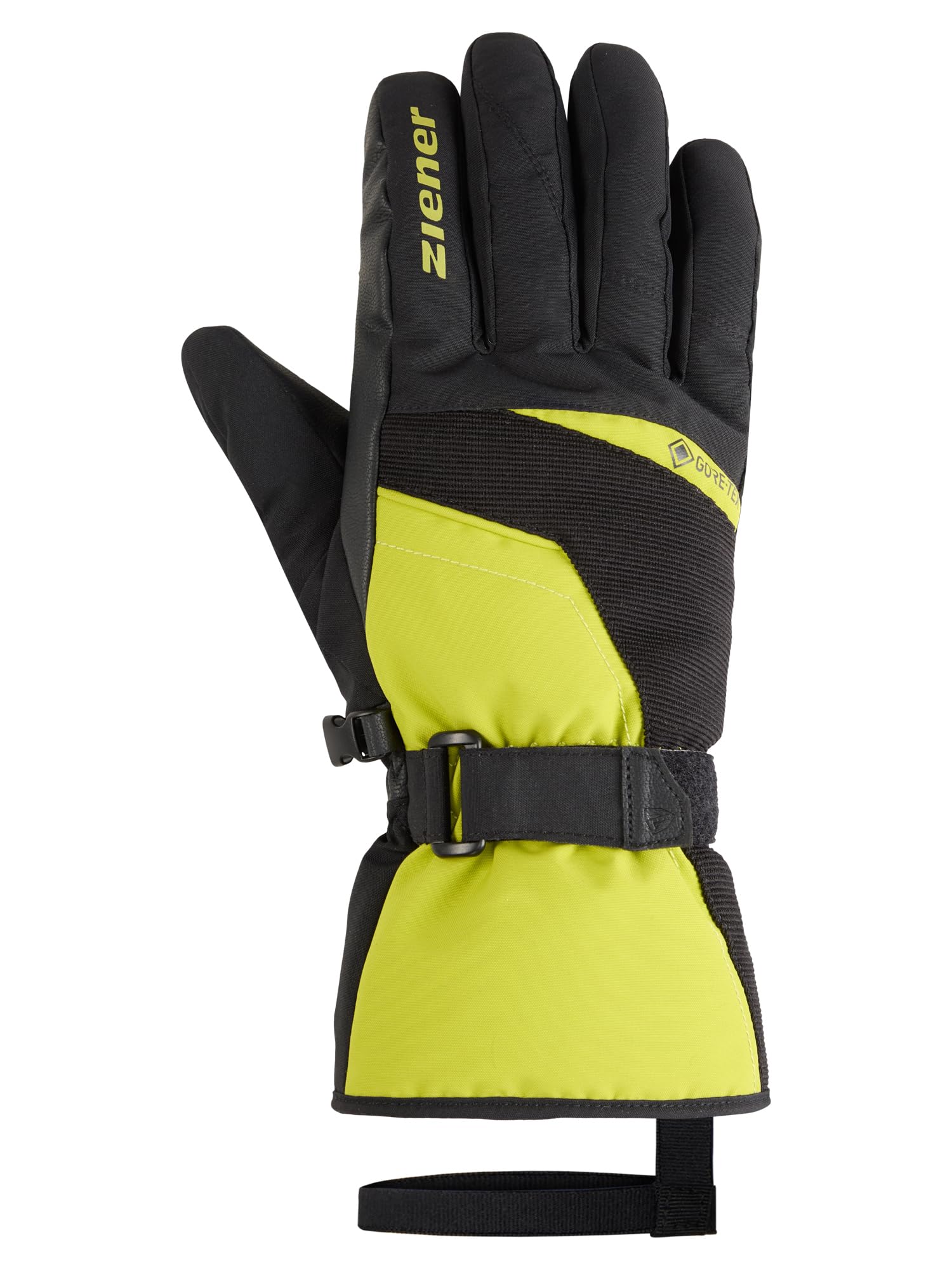 Ziener Herren GALERIUS-Z Ski-Handschuhe/Wintersport | Gore-Tex, Lange Stulpe, PFC frei, Black.Electric Grass, 7,5