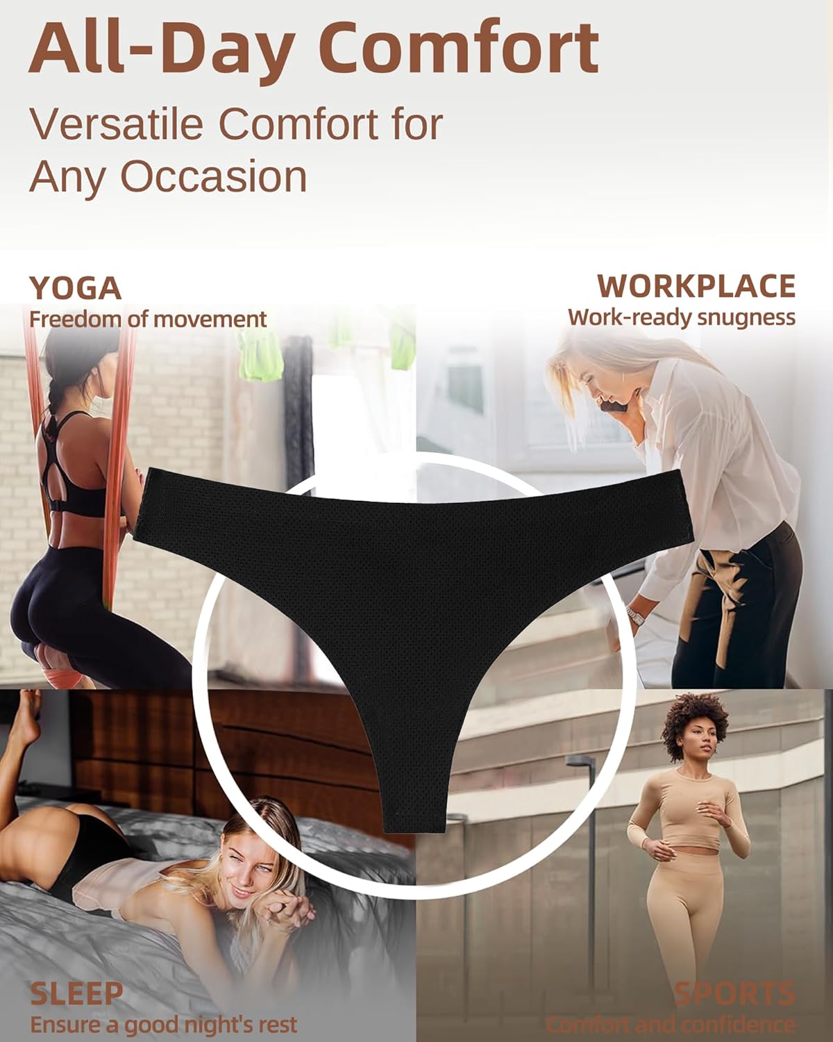 Seamless Thongs for Women Breathable No Show Thong Sexy Panties Underwear - Image 5