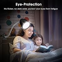 Vista 5 de Luz de clip para cama, luz de lectura con clip no regulable para cama, 4000 K blanco frío, lámpara de escritorio de 3.5 W 240 LM con abrazadera