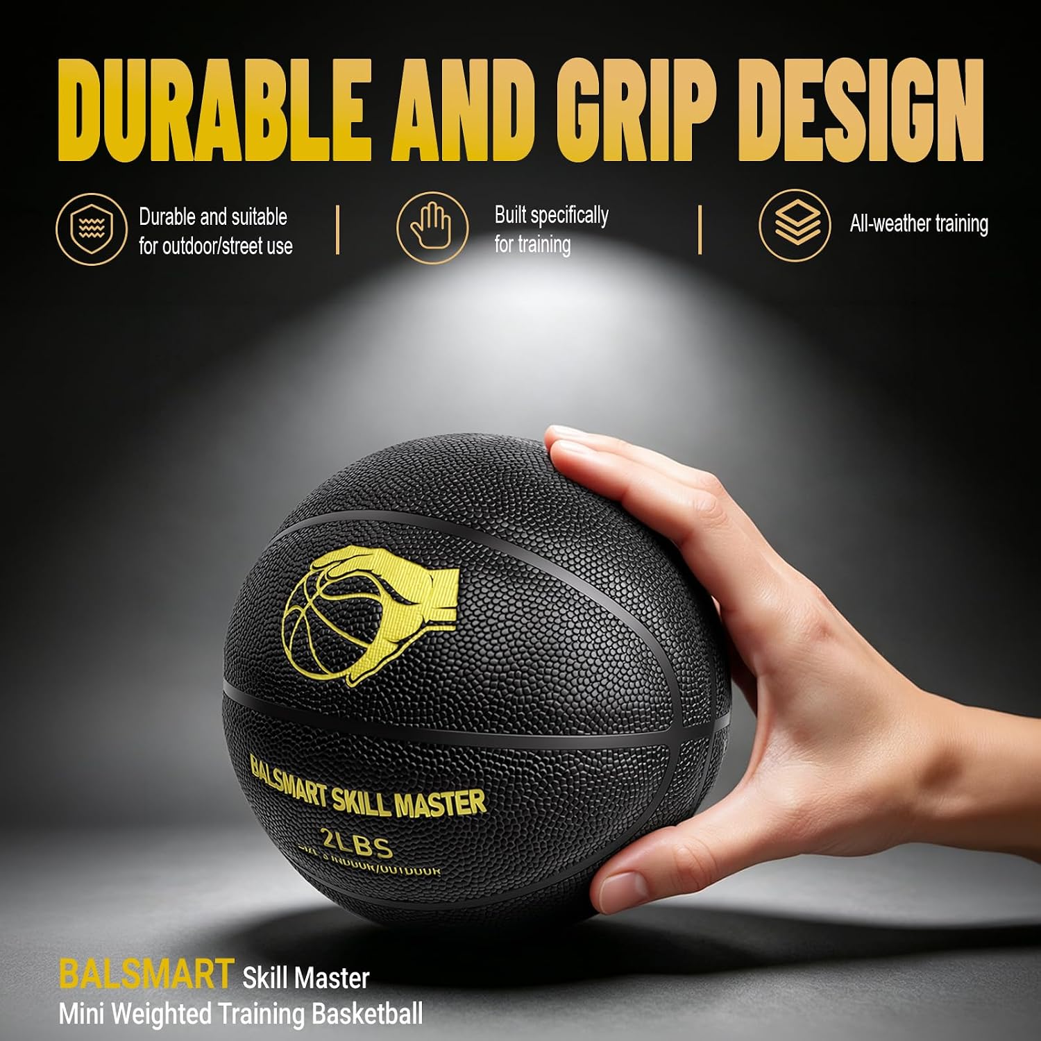 Size 3 Mini Weighted Basketball Training Equipment, 2.0 LBS | Small Basket Ball for Indoor Outddor Dribble Up and Control Accuracy Training