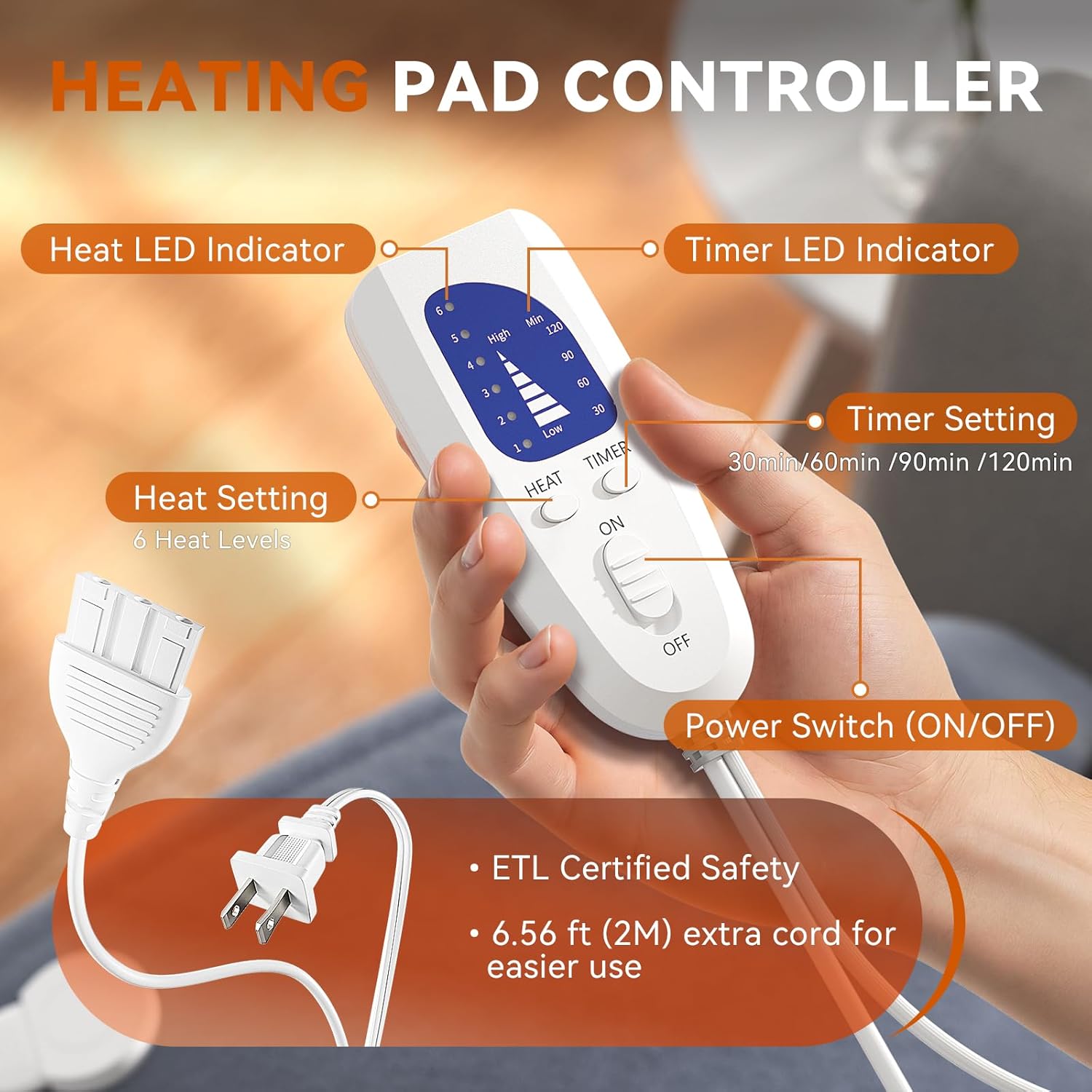 Snug-Fit Heating Pad for Neck, Shoulders & Back - 4-Strap Ultra Secure Fit, CoreMatrix™ Rapid Heating, Pain Relief, Soft Washable Fabric, for Women, Men & Mom, 6 Heat, 4 Timers - Purple