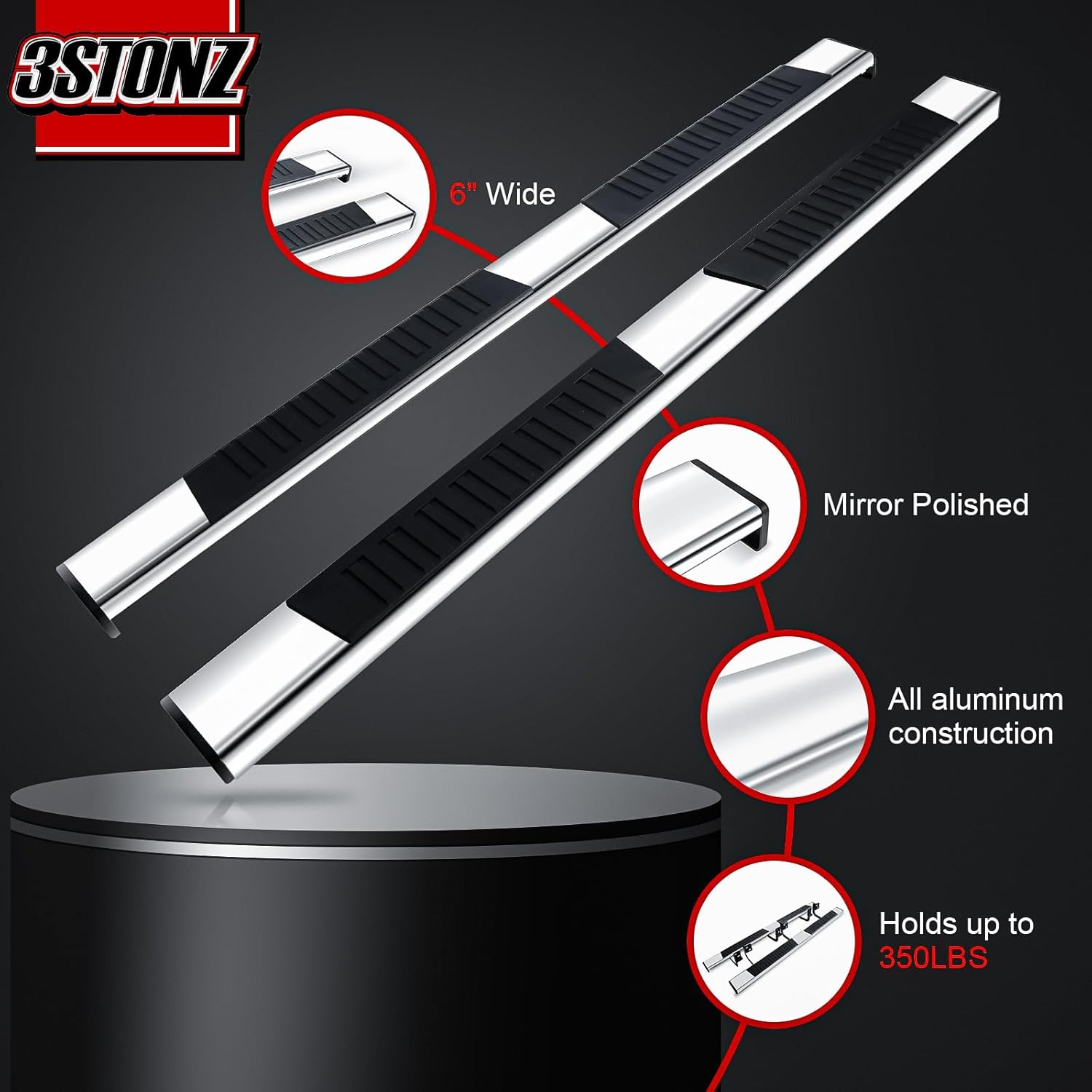 6" Aluminum Running Boards Compatible for 2019-2025 Ram 1500 New Body Crew Cab Side Steps Nerf Bars (do not fit Classic), Chrome Polished