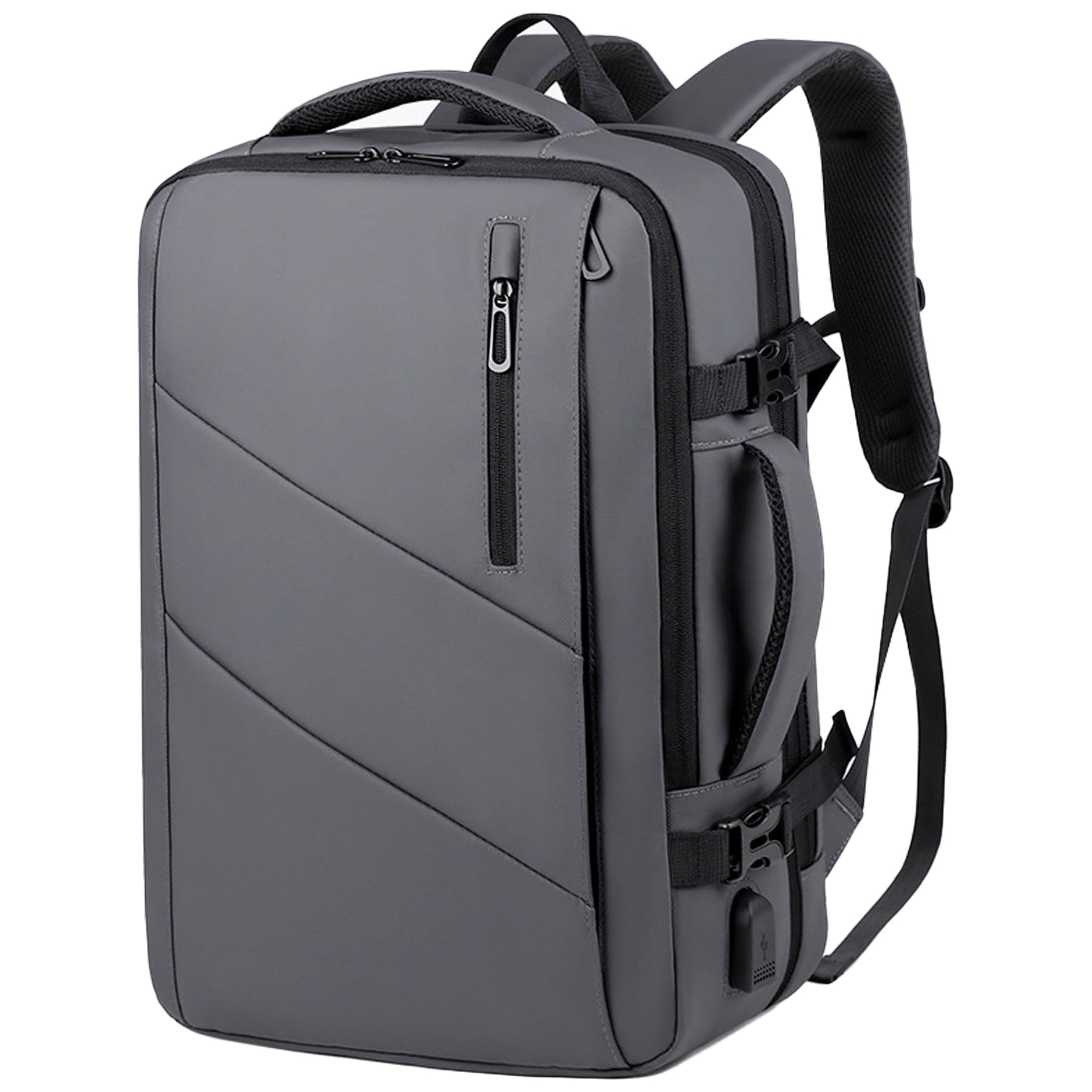 Dress Cici Leather Laptop Backpack for Men with USB Charging Port, 35-55L Large 16 Inch Notebook Backpack Briefcases