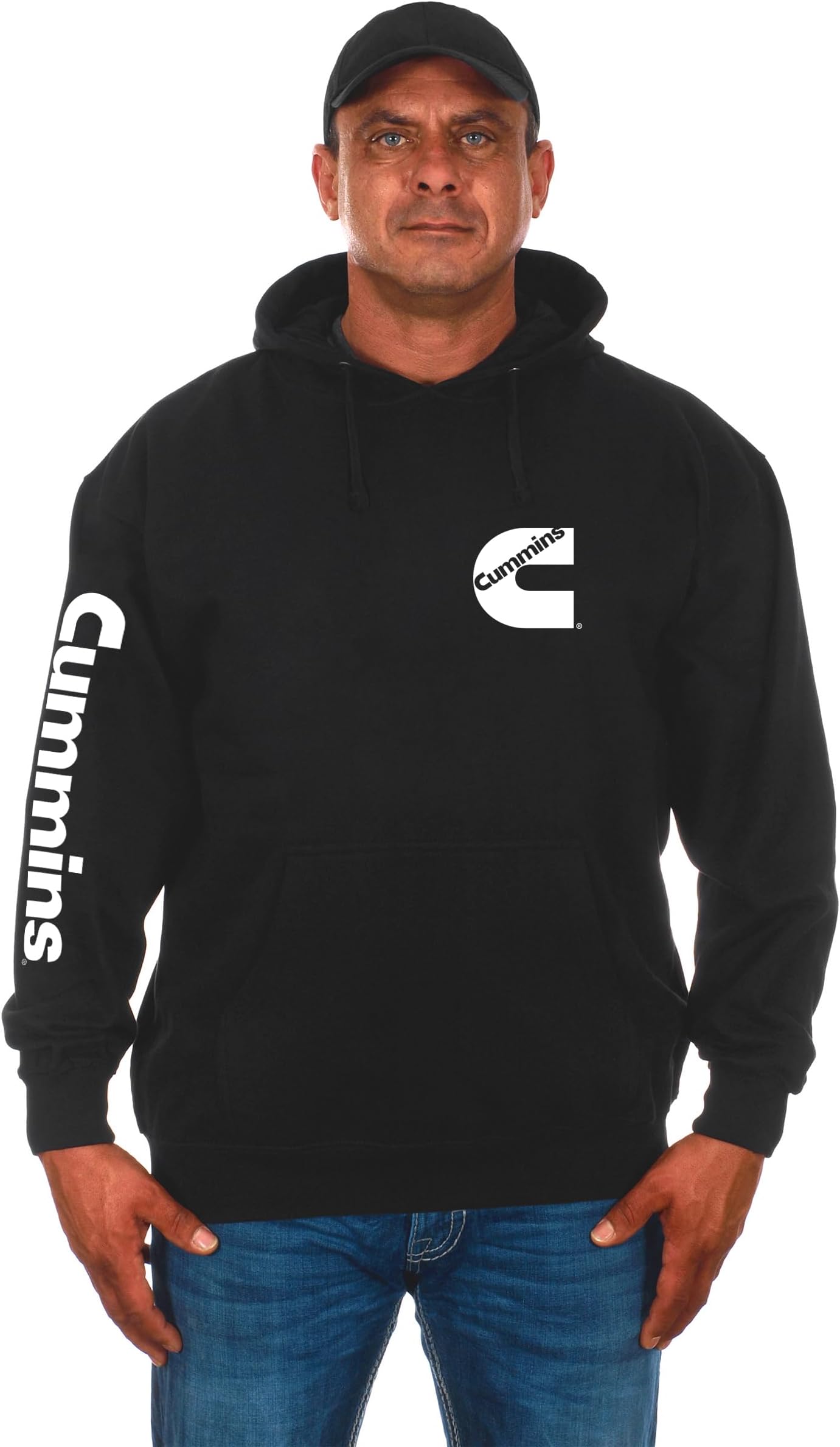 JH DESIGN GROUPMen’s Cummins Diesel Classic Black Pullover Hoodie Sweatshirt