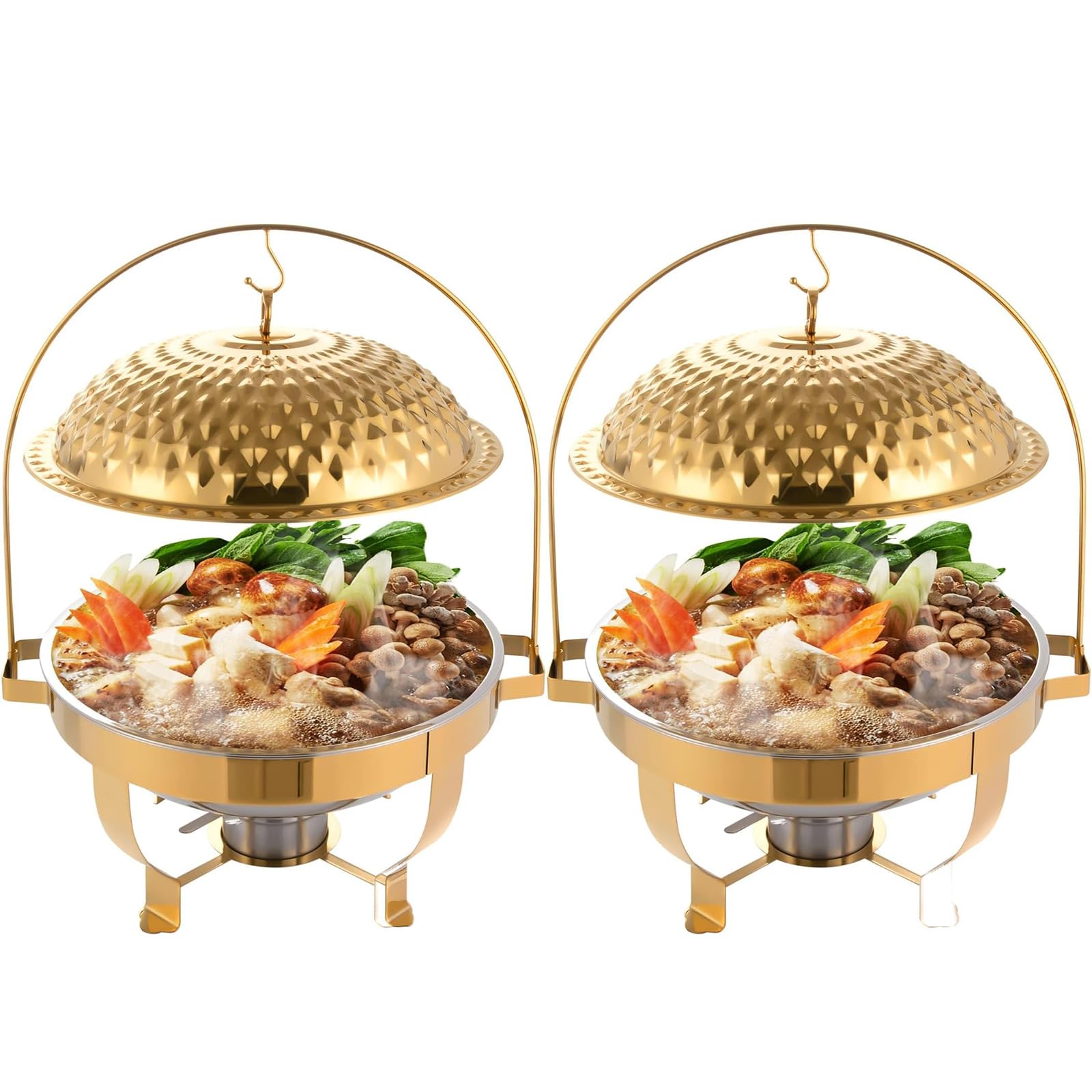 Juego de platos de acero inoxidable para bufé, catering, eventos, elegantes servidores de buffet con tapas, ideal para fiestas y entretenimiento
