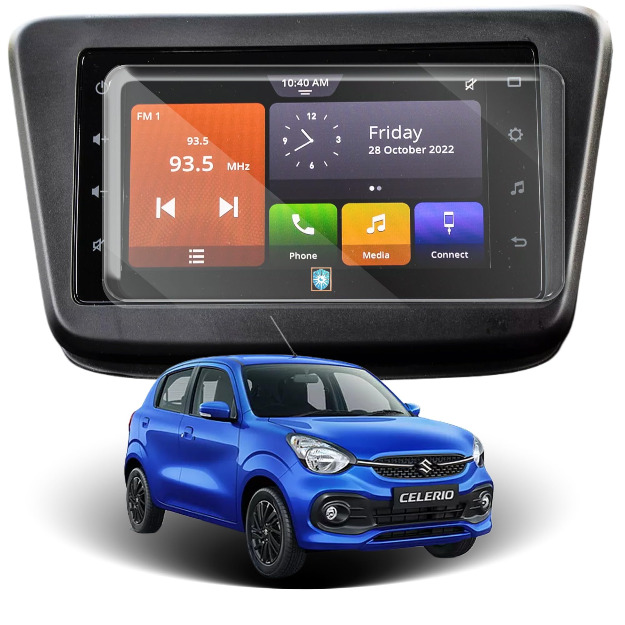 PROTECTERR Car Screen Protector for Maruti Suzuki Celerio |2021 - Running| - 7 Inch, Anti-Scratch, Easy Installation, Clear Touchscreen Guard, Infotainment System Protection (Not a Tempered Glass)