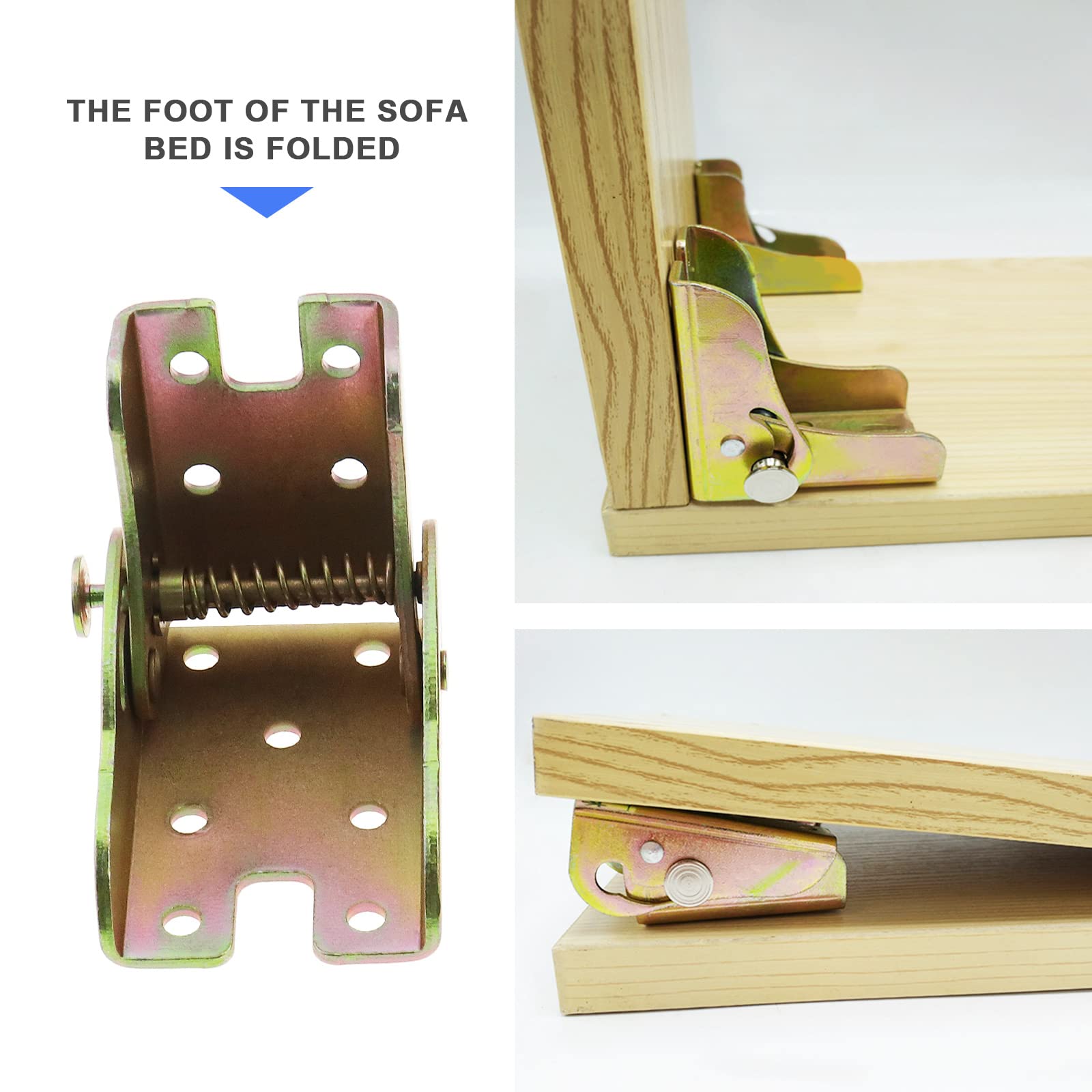 EMSea 4Pcs Foldable Support Bracket Replacement Metal Support Frame-self-Locking Hinges Accessories for Furniture Legs Sofas Tables Colourful - Image 4