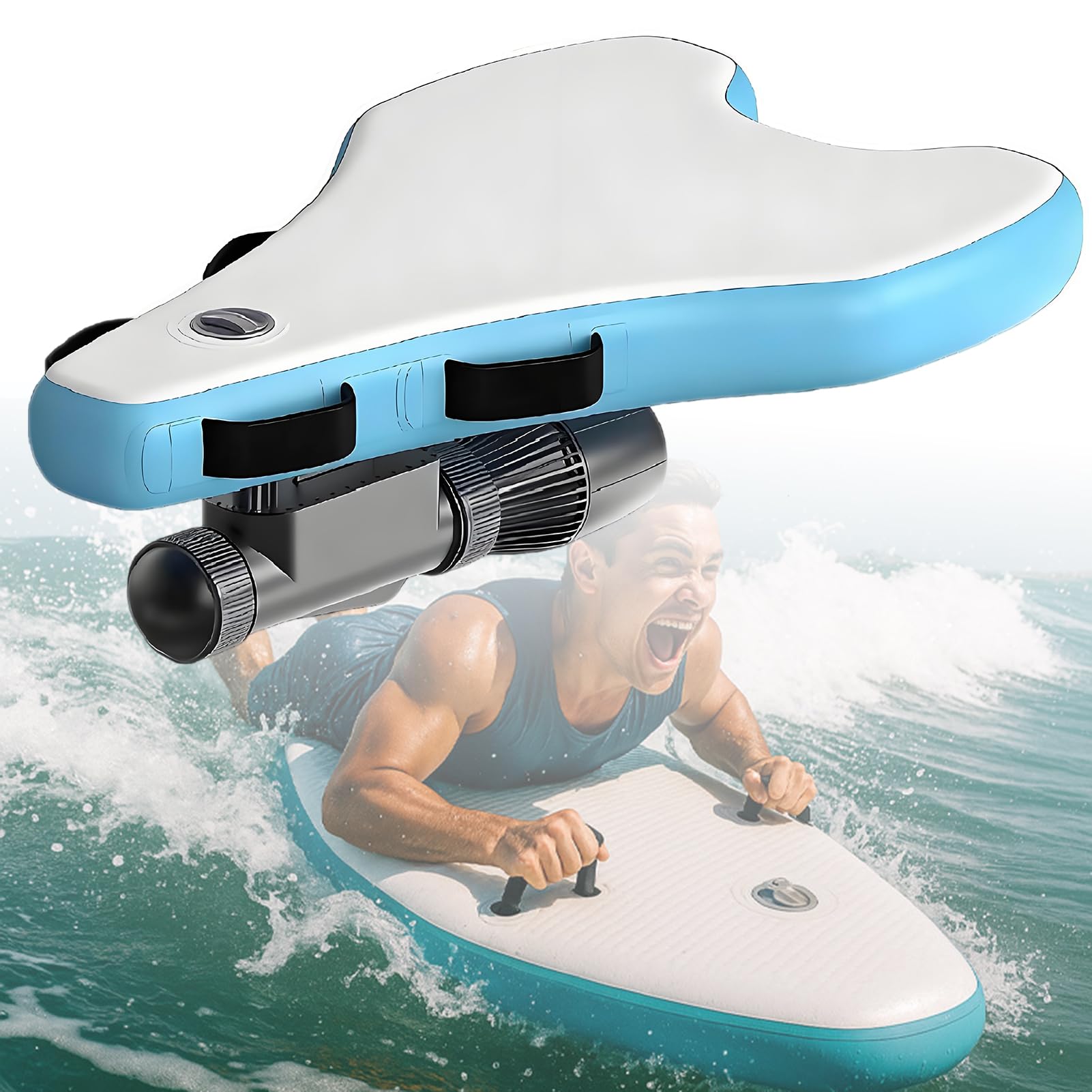 ExoticaBlend 3-in-1 Inflatable Bodyboard & Underwater Scooter – 10000/16000mah Battery, 7-11 Km/H, Jet Board Electric Surfboard, 5 00w/700w Brushless, Sea Diving Gear for Adults & Kids 700W-16A