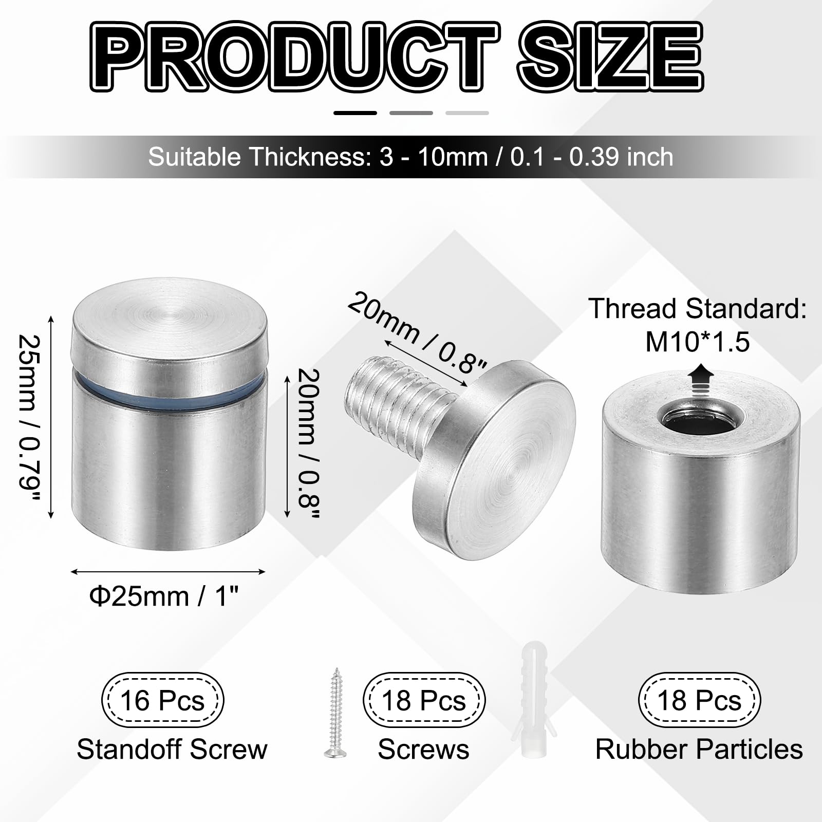 PATIKIL 1x1" Standoff Screws - Image 2