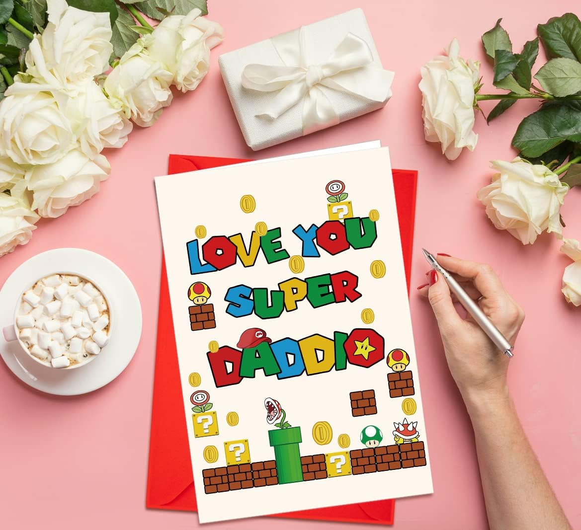 Funny Father’s Day Card with Envelope, Super Daddio Card for Dad Daddy Grandpa, Humor Father’s Day Greeting Card from Son, Happy Father’s Day Card from Daughter Son - Image 6