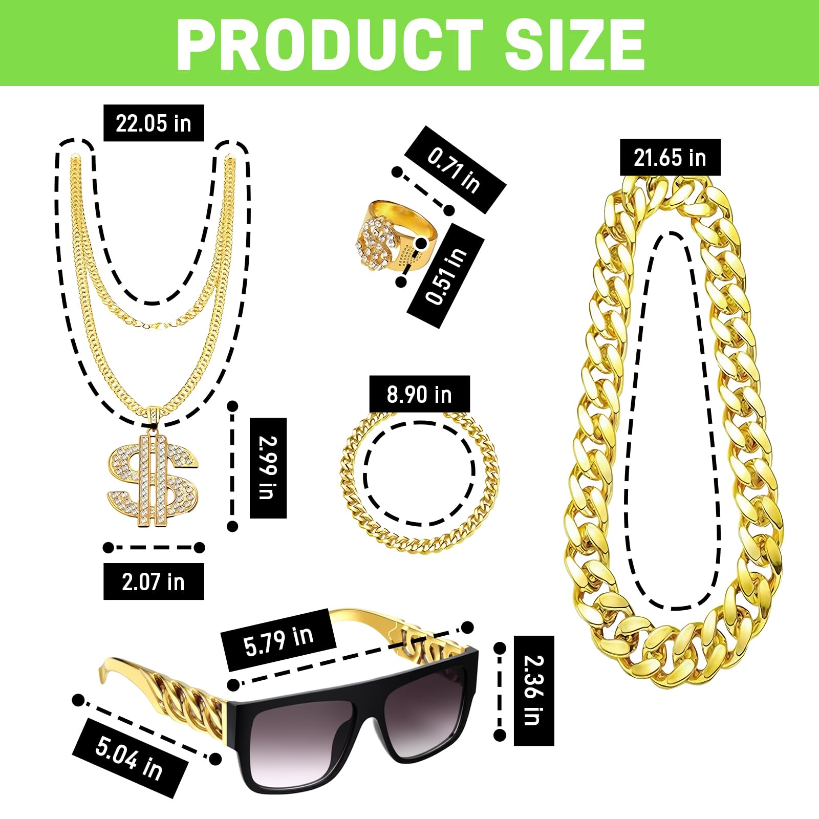hommova 5 Pcs Hip Hop Costume Set - Image 2