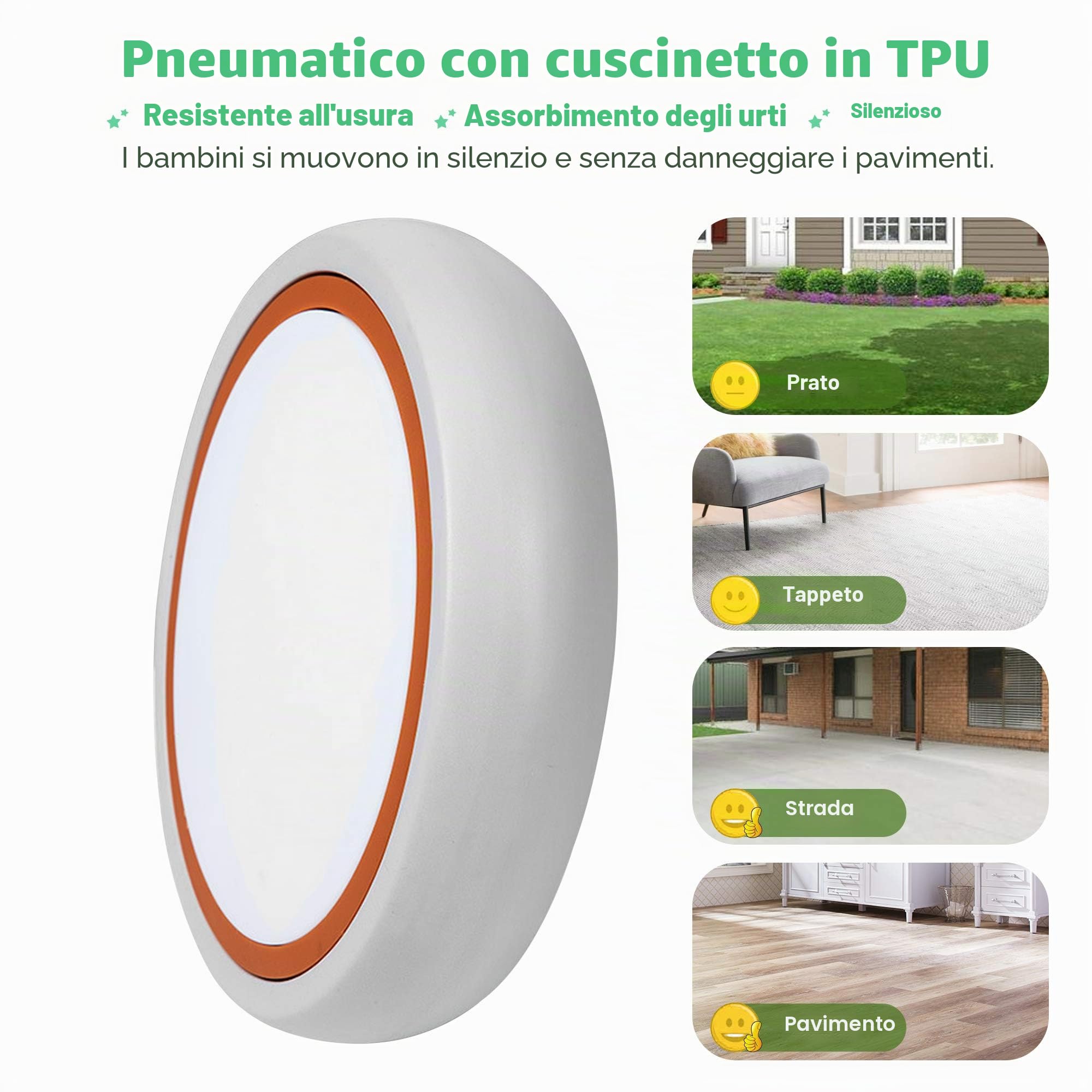 welspo Bicicletta da corsa per bambini a partire da 1 anno, per 12 – 24 mesi, giocattolo, prima bicicletta antiscivolo, per ragazzi e ragazze, come regalo (verde)