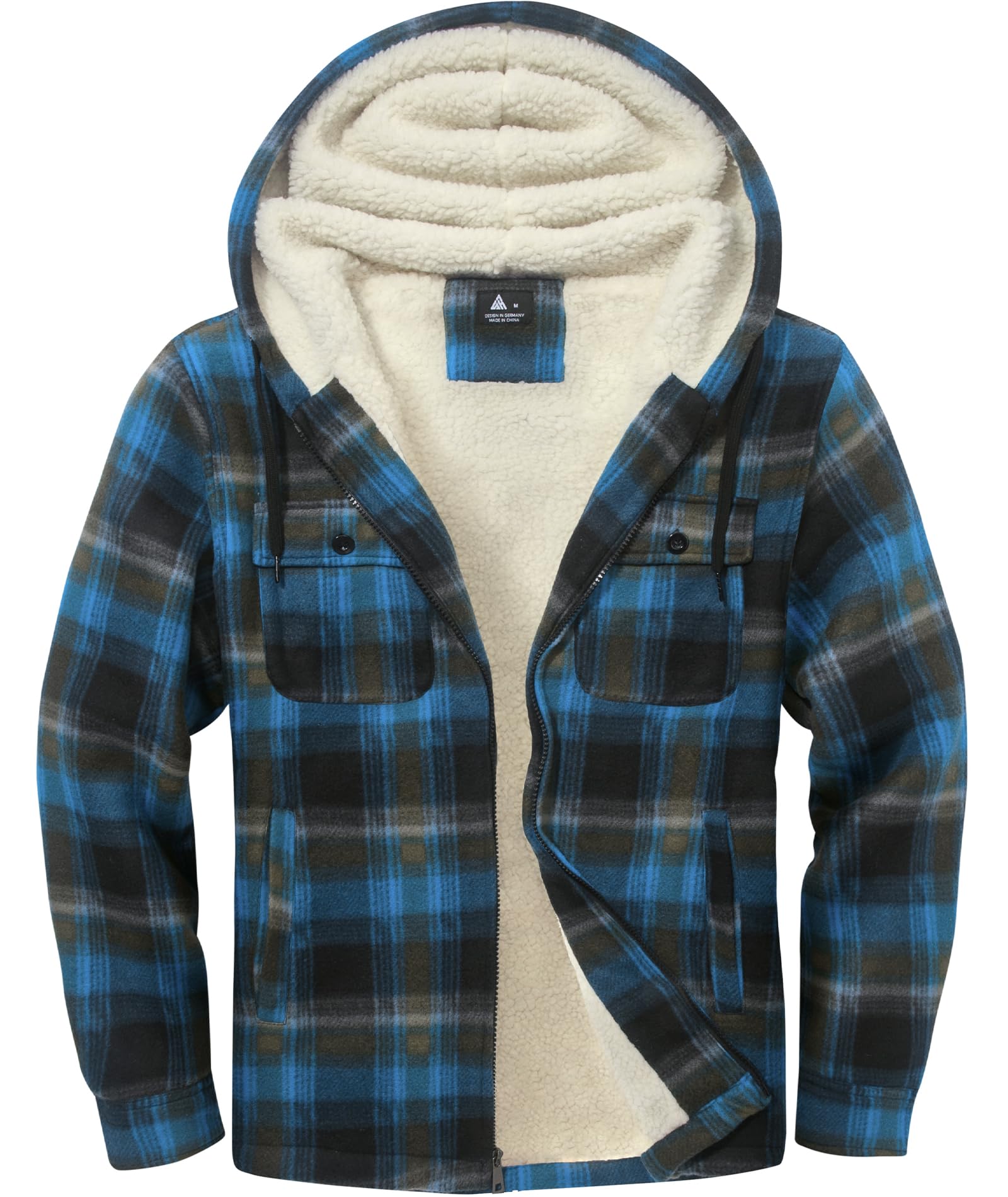 SwissWell Camicia Boscaiolo Uomo Giacca Flanella a Quadri Spessi Fodera di Peluche Felpa Cappuccio Foderata Casual Uomo Felpa con Cappuccio in pile Giacca Invernale con Tasca