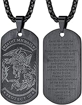 FaithHeart Saint Michael Anhänger Edelstahl Heiliger Michael Anhänger Halskette Erzengel Amulett Schutzpatron Kette mit Geschenkebox für Herren Jungen