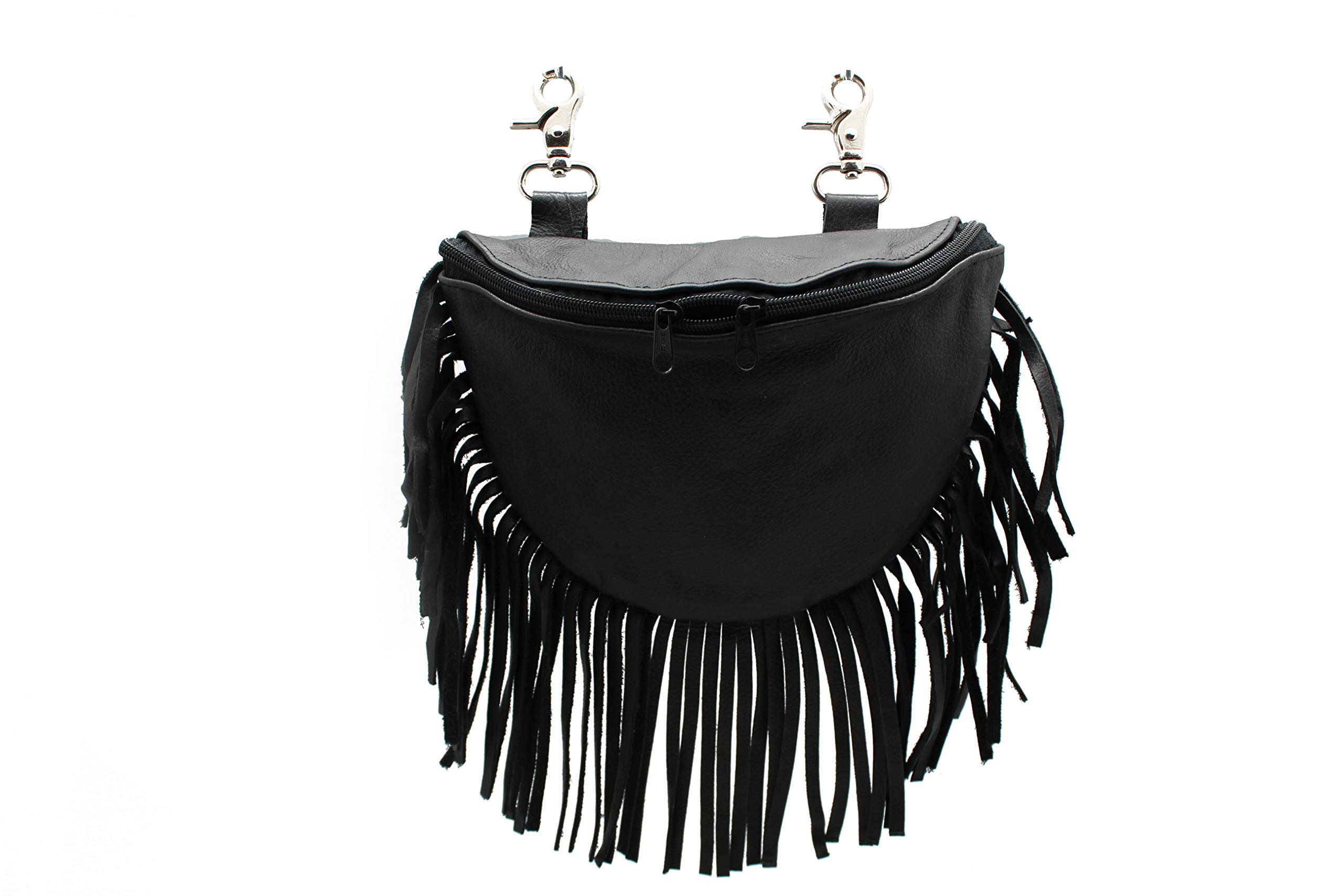 Juzar Tapal Collection Pure Leather Black Hiking Clip Bag Wallet