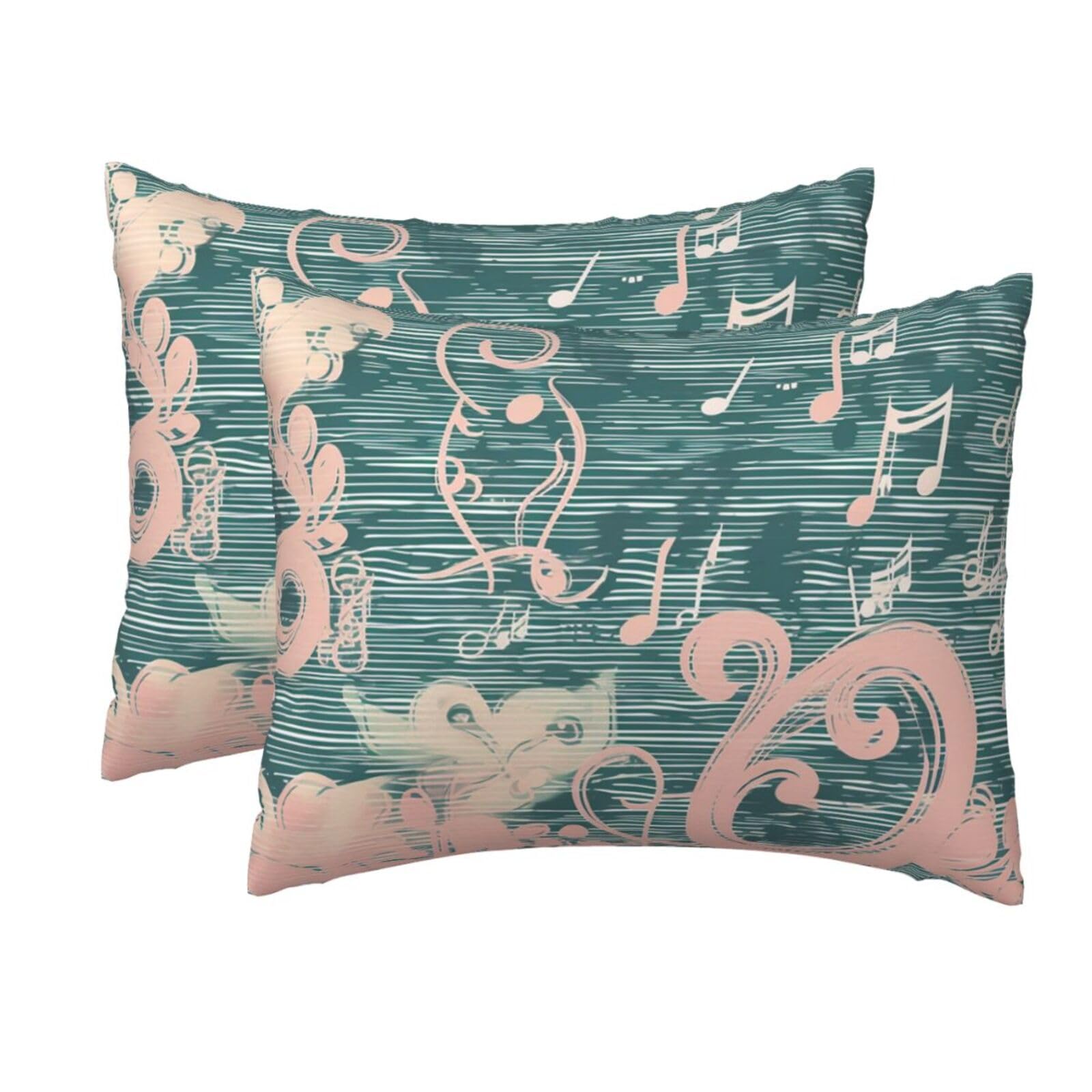 2 Pack Standard Size Pillow Cases for Hair and Skin Soft Breathable Pillow Case Covers with Hidden Zipper Dream Note Pillowcase 20x26 Inches Pillow Cover for Sleeping Gift