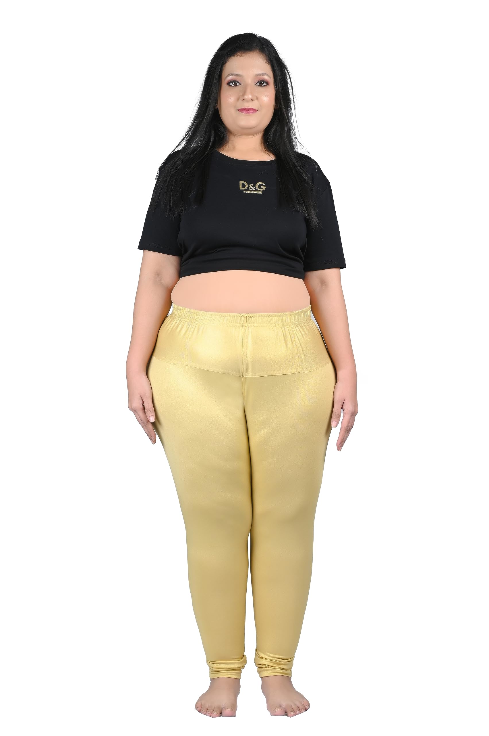 fly free Plus Size Tailored Cut Stretchable Nylon Elasthane Fabric Churidar Leggings for Women-picture-33