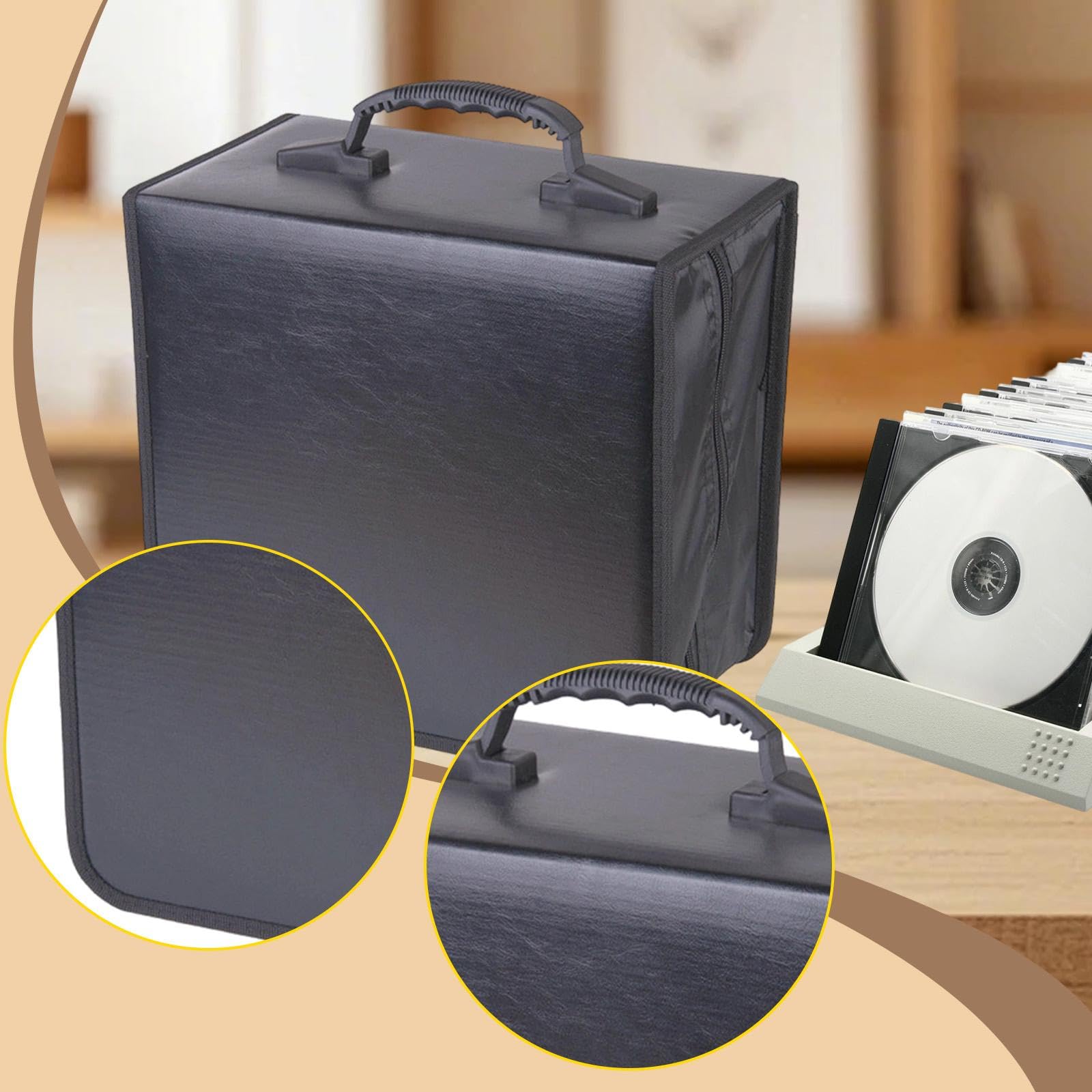 Custodia Porta CD con capacità 400, Borsa da Viaggio Riutilizzabile, Raccoglitore per libreria, Auto, Viaggi, casa