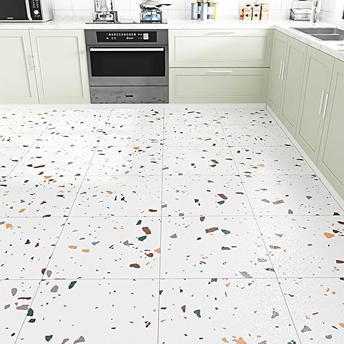 Miniatura 32 de WESTICK Azulejos de suelo para baño, azulejos gruesos para despegar y pegar, azulejos de suelo de mármol impermeables, azulejos de vinilo
