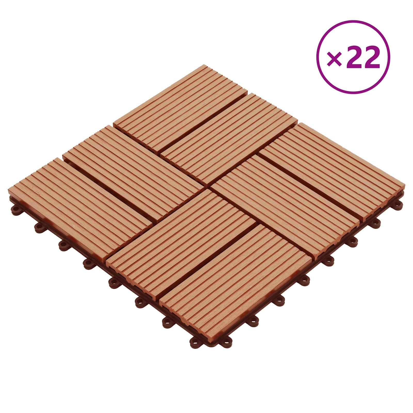 Generisch Terrassenfliese 22 STK. Teak 30 x 30 cm WPC,Haushaltsbedarf,18 kg-3444840