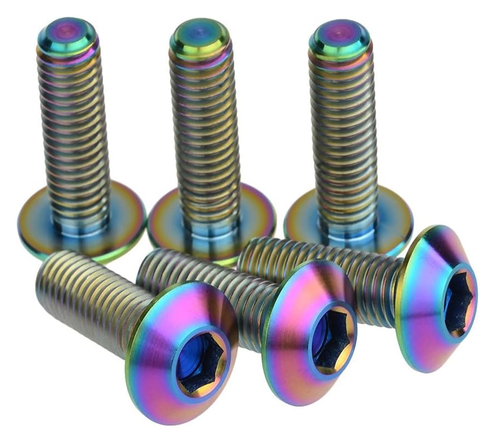 DWAMMEBRS Bolt M8x25mm Allen Head Screws Motorcycle Disc Brake Pack Of 6(Rainbow)