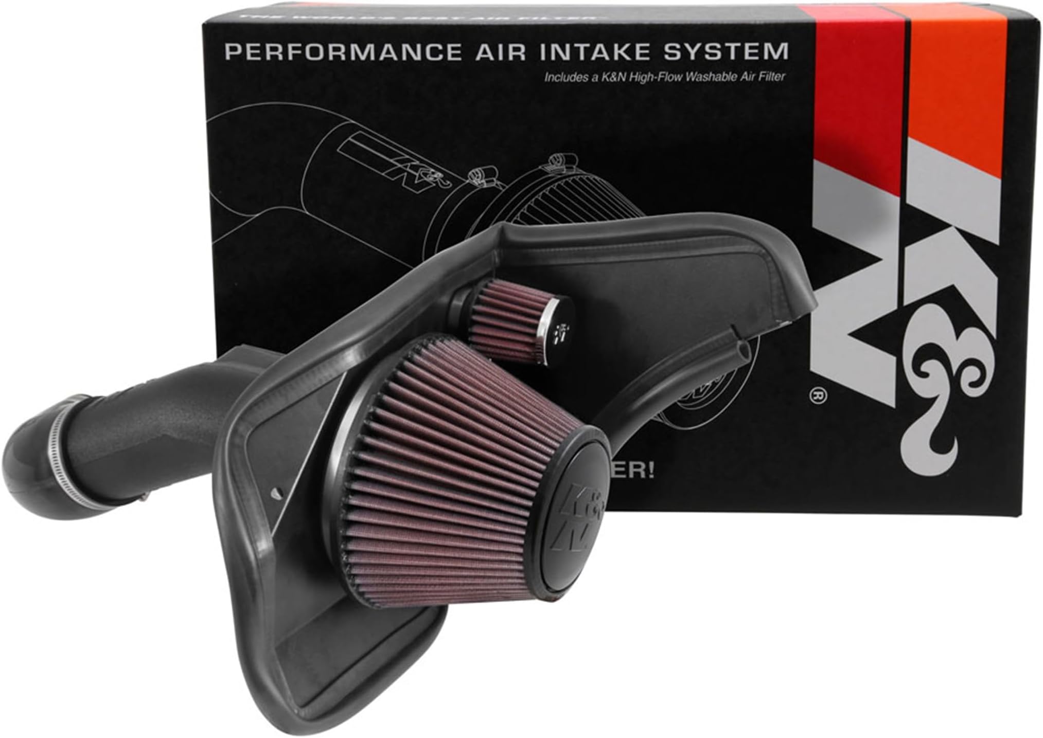 K&N Cold Air Intake System: High-Flow Air Filter, Increase Performance & Acceleration: Compatible with 2013-2015 Cadillac: ATS, CTS, 63-3084