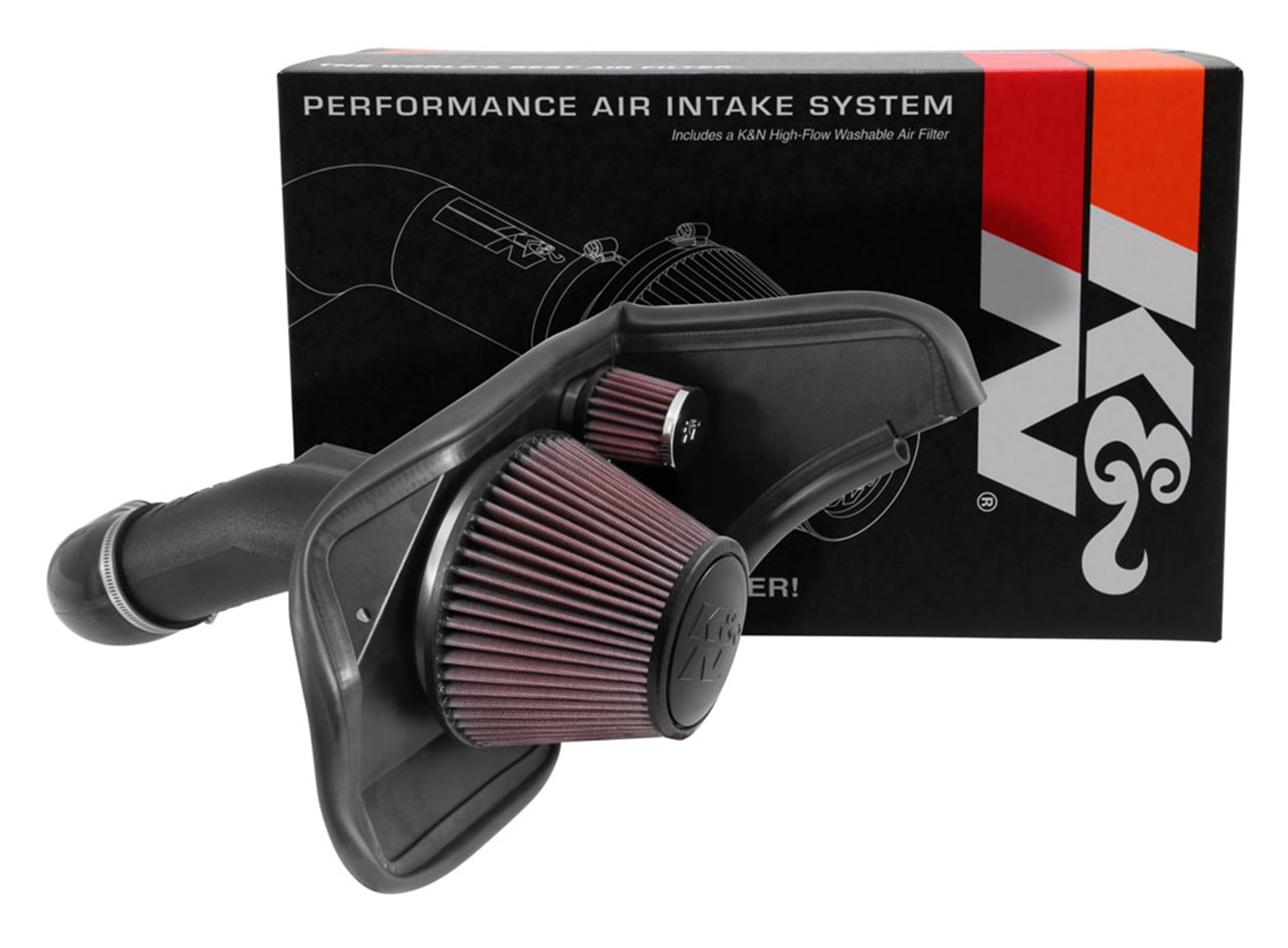 K&N Cold Air Intake System: High-Flow Air Filter, Increase Performance & Acceleration: Compatible with 2013-2015 Cadillac: ATS, CTS, 63-3084