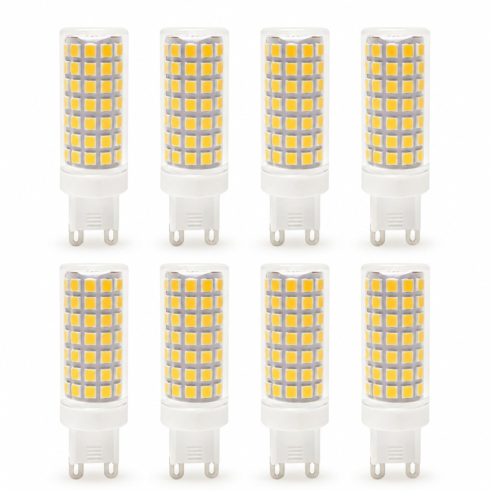 Bombilla LED de Maíz G9 9W Equivalente a 72W Alta Luminosidad 990 Lúmenes Larga Vida Útil CRI>80 Sin Parpadeo para Dormitorio Salón Cocina Pasillo No Regulable(Natural white 4000K,8 Pack)
