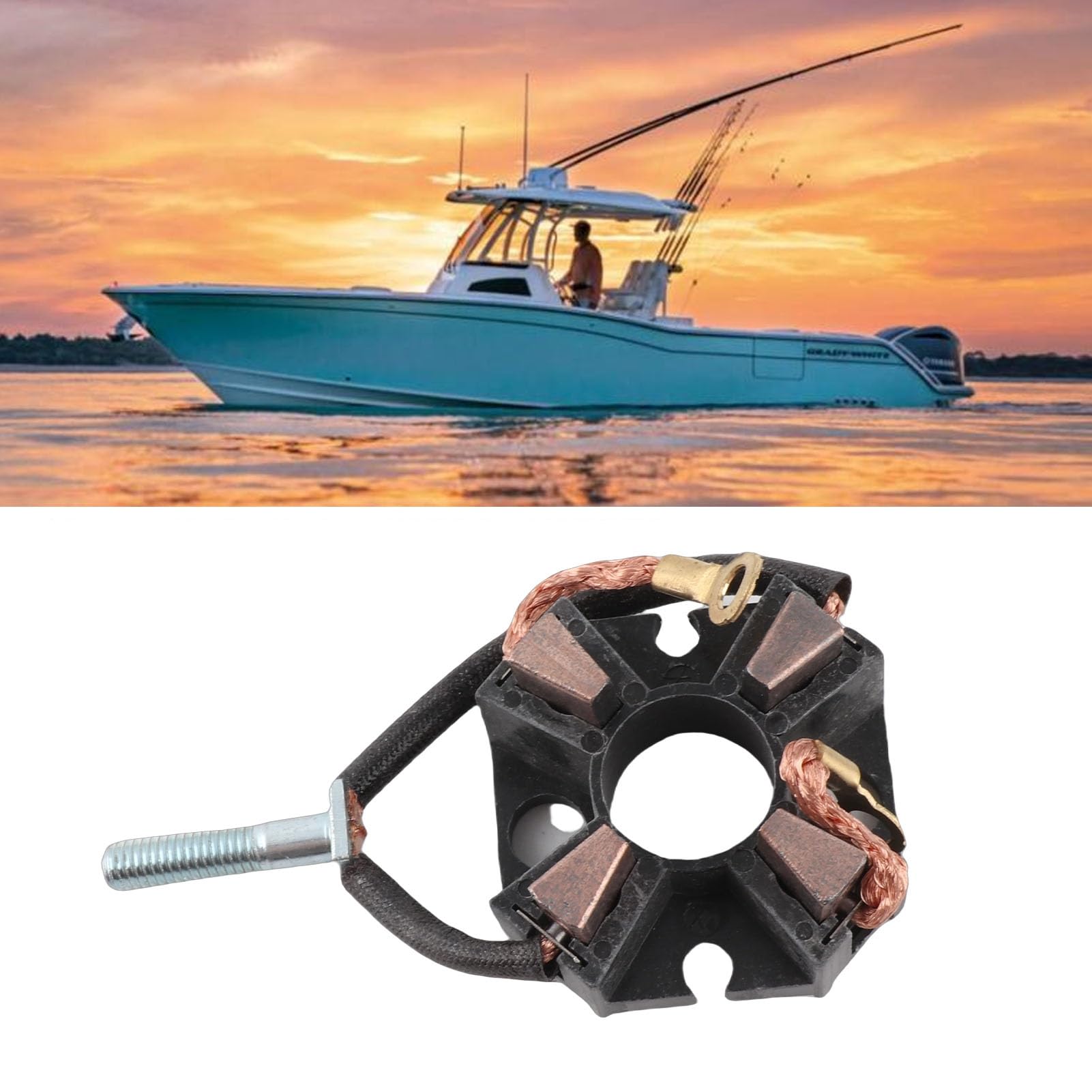 Yctze Portaspazzole Fuoribordo 40HP 66T 81840 00 per Motorino di Avviamento per Barche, Lunga Durata, Prestazioni Migliorate con Lega Metallica e Bobina in Rame Puro, Installazione