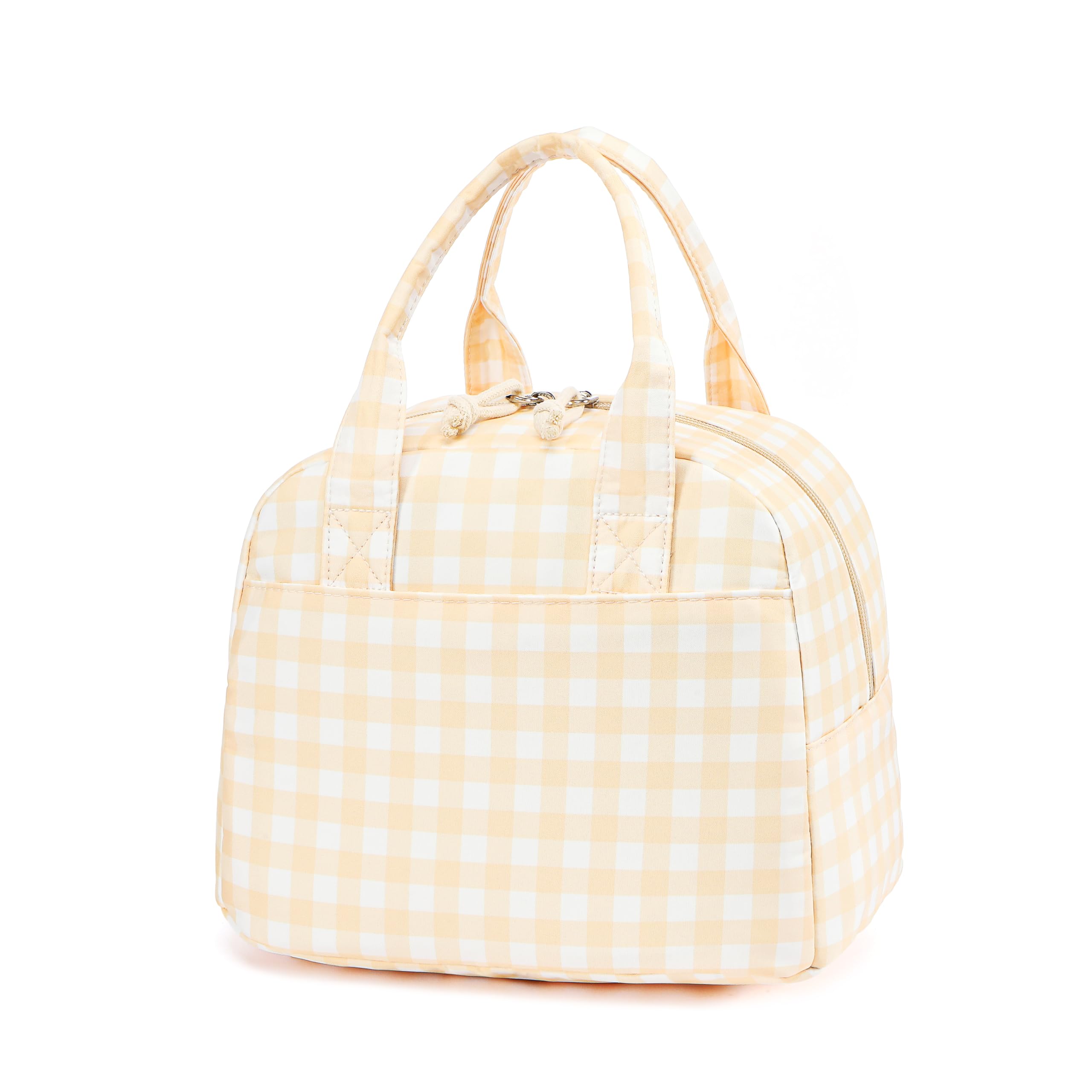 LOVELYWIND Lunch Box for Women Cute Lunch Bags for Women Lunch Tote Bags Reusable Insulated Lunch Box Large Capacity Reusable Insulated Cooler for Work or Travel Gifts or Beach 2-Butter Check
