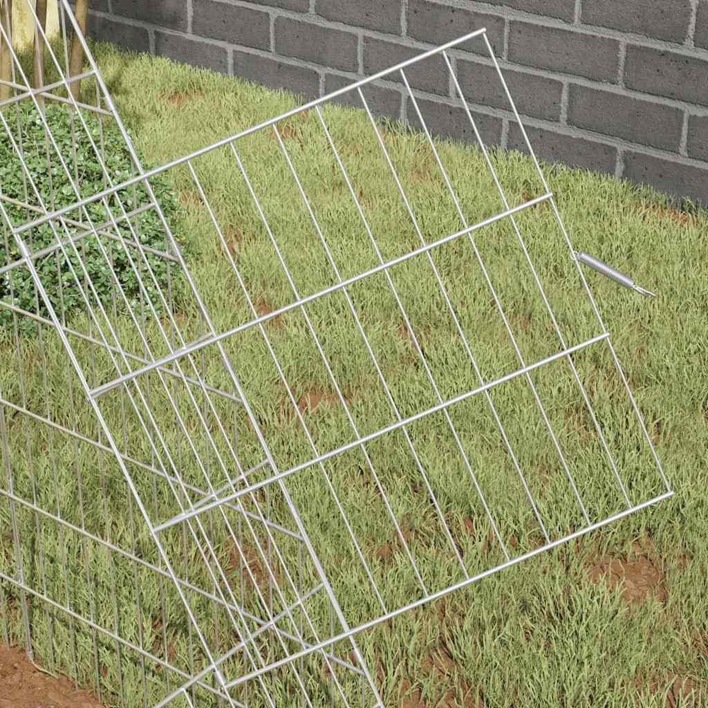 Jaula para pollos plateada, 215 x 100 x 85 cm, de acero galvanizado, resistente recinto para pollos y aves de corral en el jardín, estable para pequeños animales para exteriores y terrazas