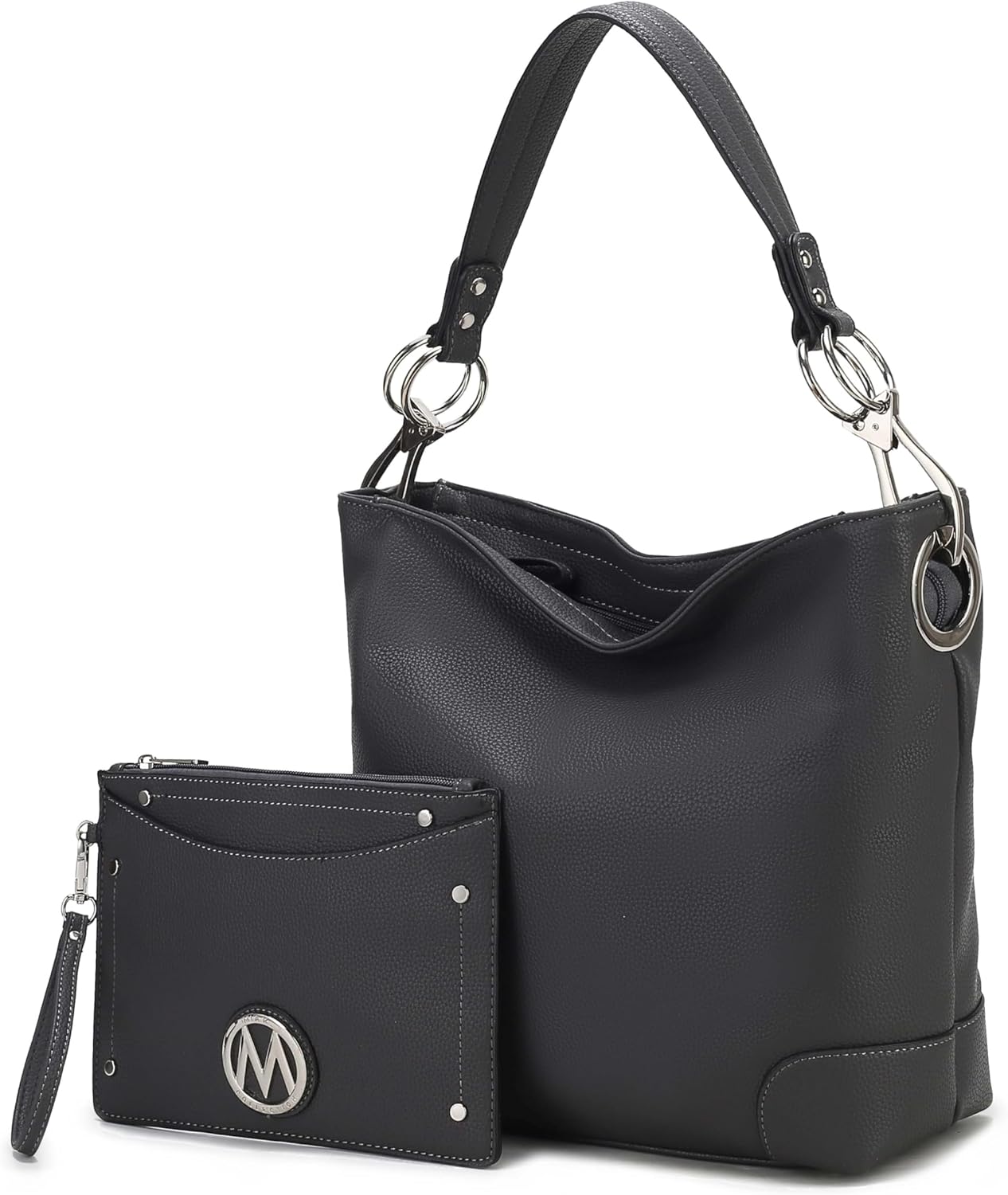 MKF Collection Hobo Bag for Women,Vegan Leather Handbag Slouchy Shoulder bag, Top Handle Purse by Mia K