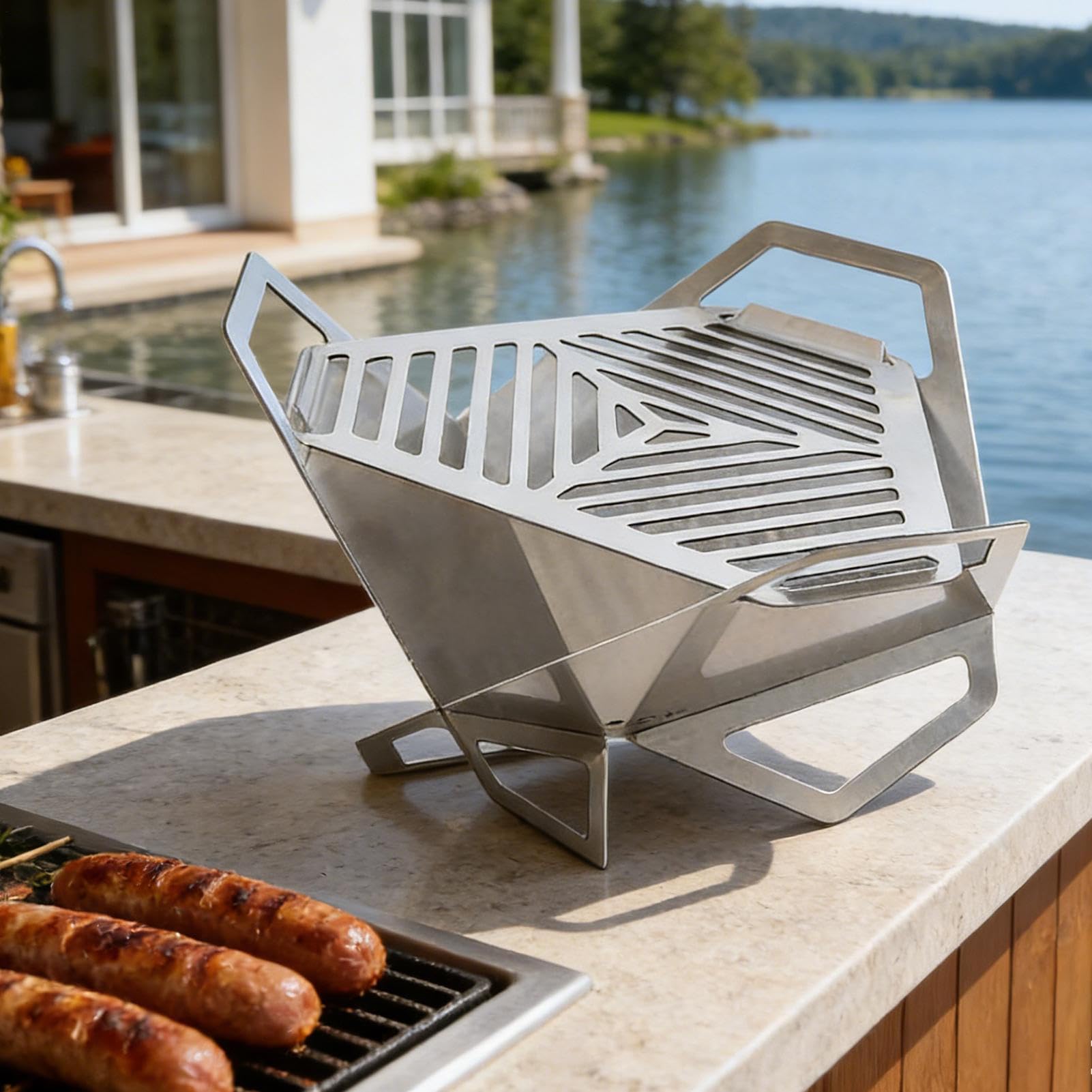 Braciere Portatile Da Campeggio Riscaldatore Pieghevole Portatile | Focolare da Esterno Ripiegabile per Giardino Terrazzo Cortile Barbecue Party con e Adulti