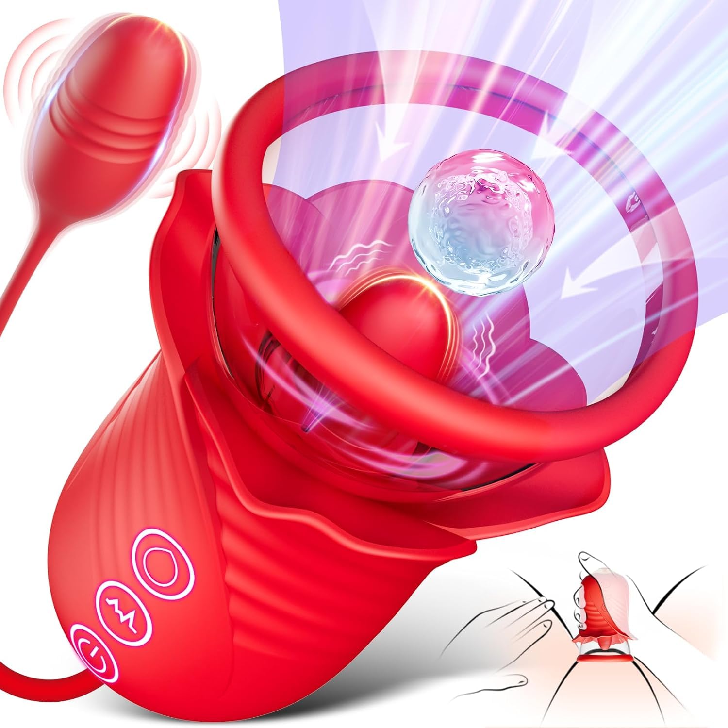 Vibratoreper Donna Dildo Vibratore Sex Toys Ventosa che il Clitoride Sessuale che lecca la Lingua Stimolazione Sessuale del Clitoride con 8 Aspirazioni 5 Modalità di lingua Sex Toy Vibratori Pinze