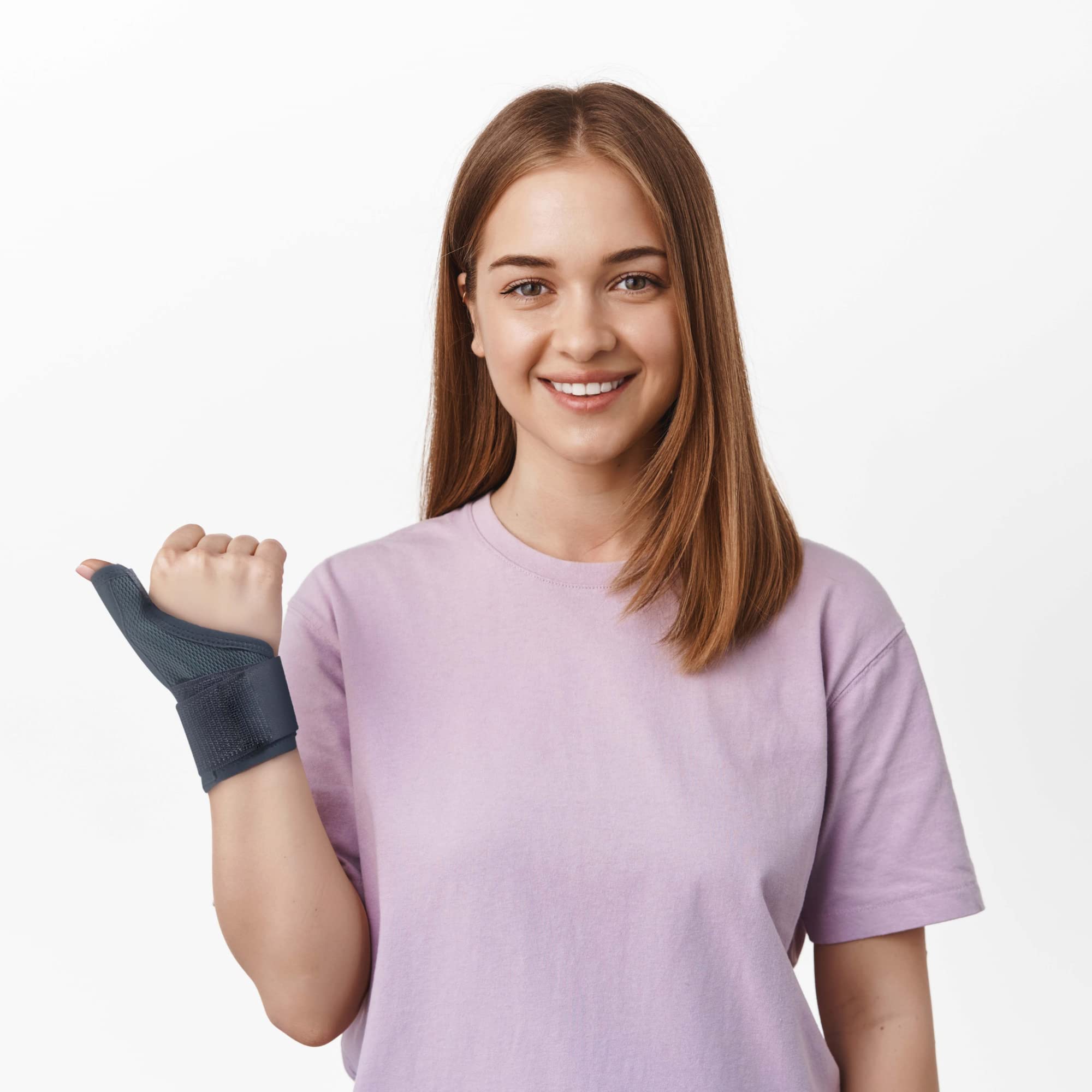 Soporte de muñeca para el pulgar para tenosinovitis, artritis, tendinitis, soporte reversible para pulgar izquierdo y derecho (1, azul marino)
