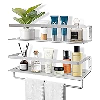 Uten Set di 2 mensole galleggianti in alluminio da parete, per camera da letto