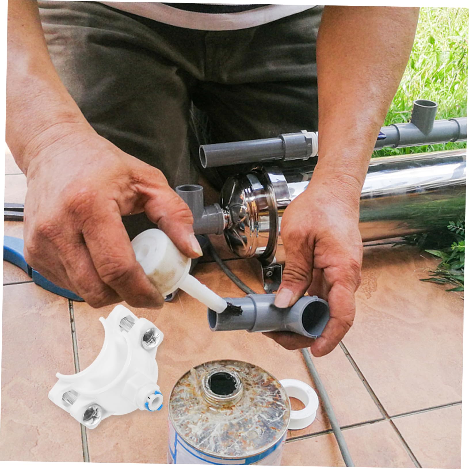 Tofficu Plastic Water Filters Clamp for Reverse Osmosis System Drain Saddle Valve Easy Installation Compatible with Standard Plumbing — view 5