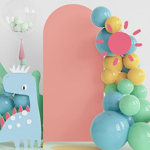 Miniatura 4 de Fomcet Cubierta de arco de boda de 4 pies, color blanco, de 2 caras, de elastano, ajustada, cubierta de arco de tela redonda para fiesta de