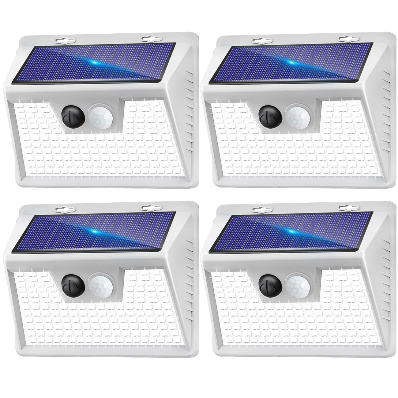 Solar Lights Outdoor 4 Pack, 140LED/3 Modes Motion Sensor Wall Lights Solar Powered, Wireless IP65 Waterproof Solar Wall Lights Outside Lights, Bright for Deck Fence Patio Front Door, White Light