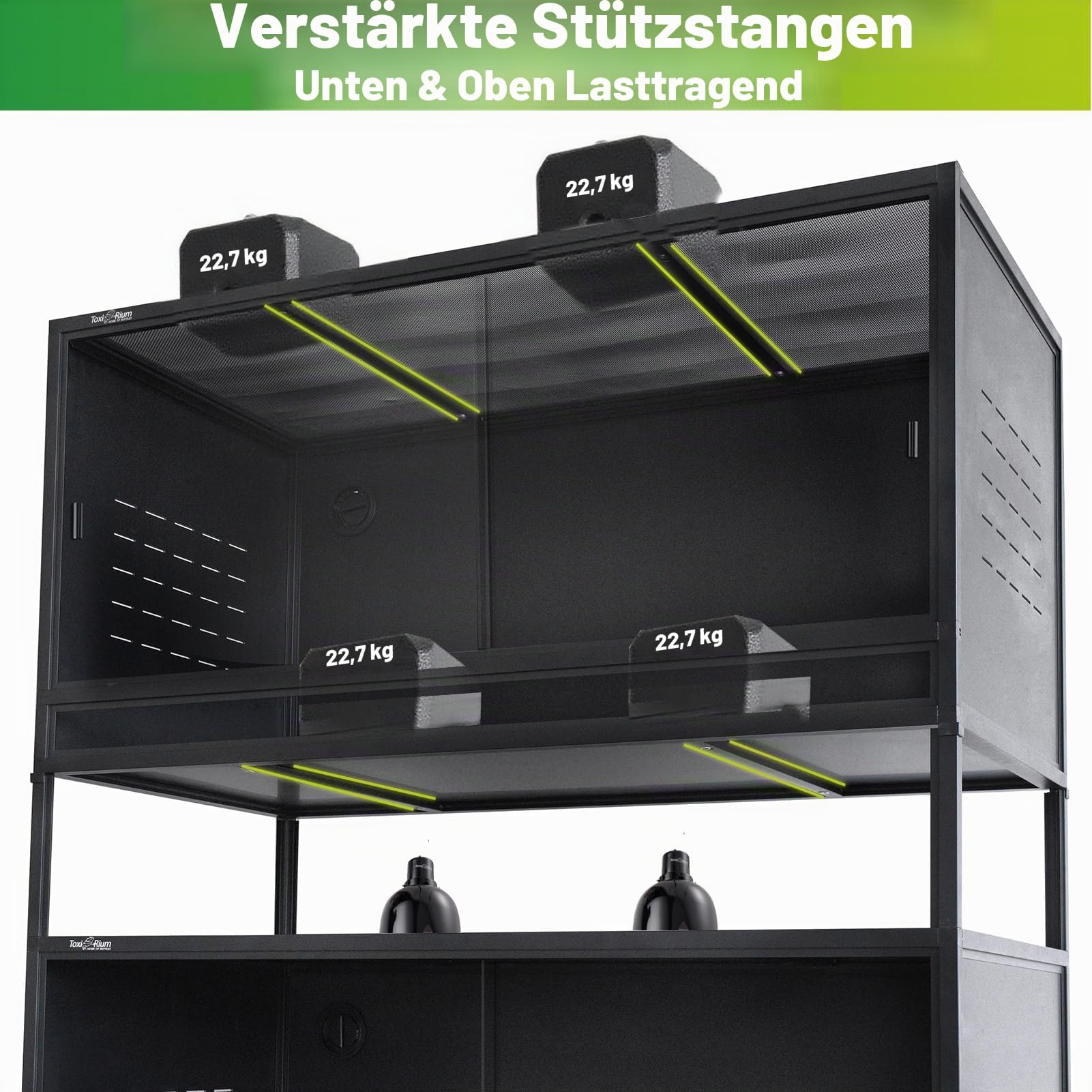 Reptilien-Tank, 122 Liter, 121,9 x 61 x 61 cm, großes Reptiliengehege für Bartdrachen und Kugelpython, Schlangen-Terrarium mit robuster Frontschiebetür aus gehärtetem Glas, Zahlenschloss