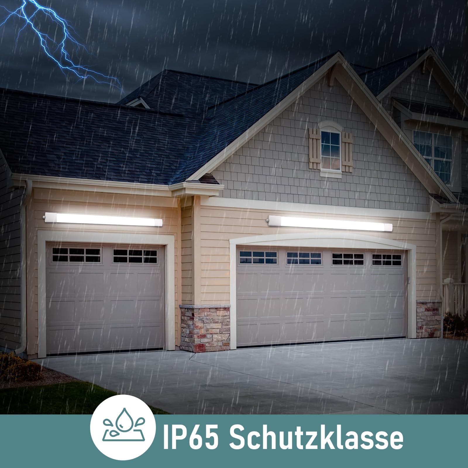 Feuchtraumleuchte LED 120CM, 36W 4000LM LED Deckenleuchte 4000K Neutralweiß, Lampe Feuchtraumlampe IP65, Röhre 120CM als Wannenleuchte, Schlafzimmerlampe, Badezimmer Lampe, Garagenlampe
