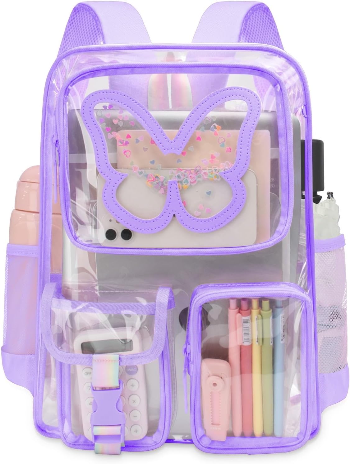 Clear Backpack for Girls Women Heavy Duty Transparent Bookbag Cute Bag Large Capacity See Through Backpacks for School - Image 2