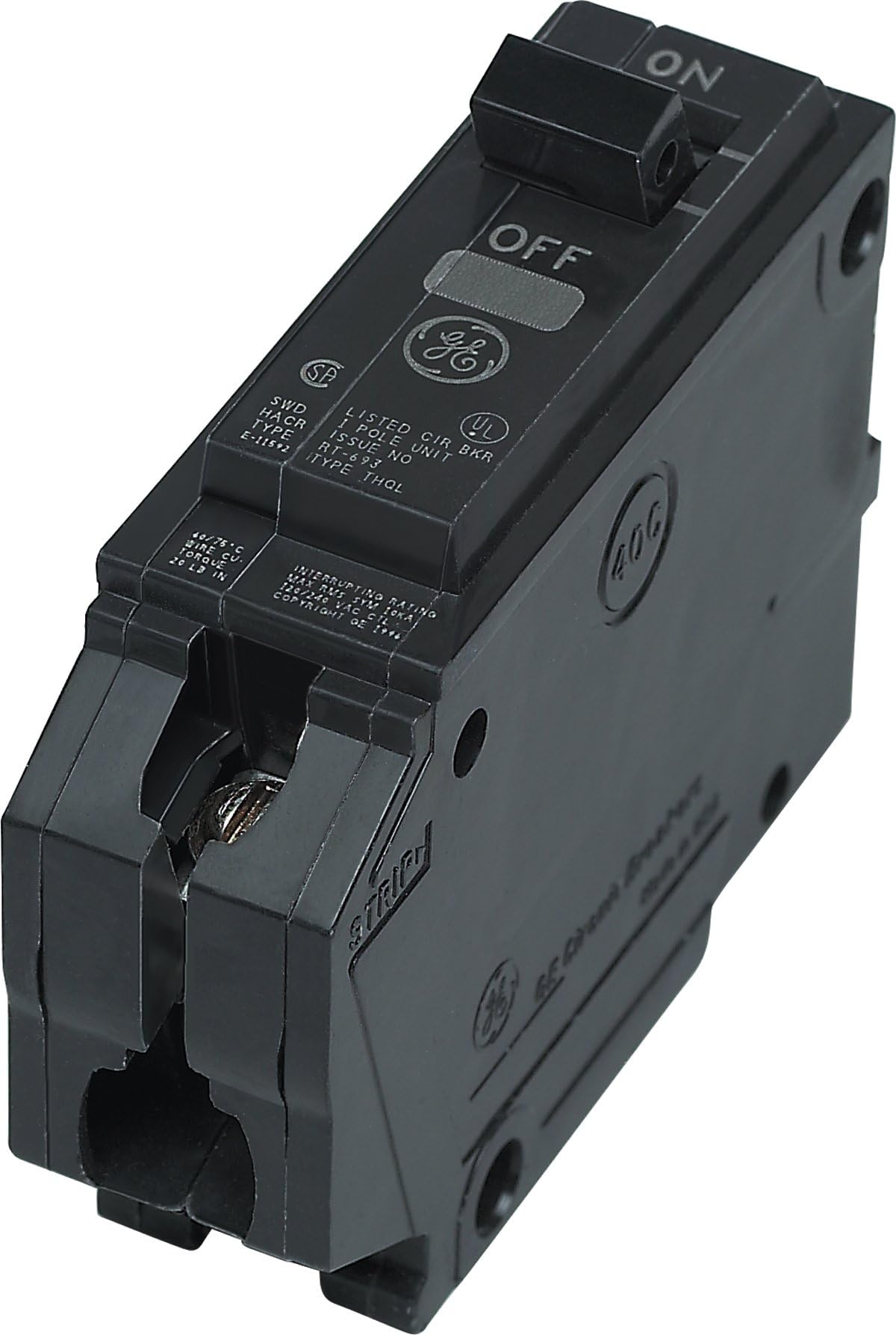 General Electric THQL1120GF Ground Fault Circuit Breaker, 1Pole, 20
