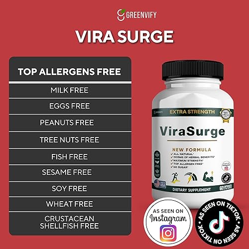 Miniatura 3 de GREENVIFY ViraSurge Complejo de raíz de maca orgánica extra fuerte, con pimienta negra, 60 cápsulas, vegano, sin OMG, libre de alérgenos, suministro