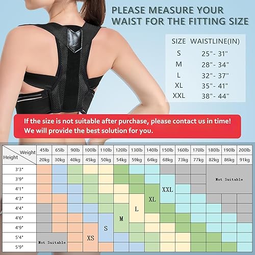 Miniatura 5 de Corrector de postura de espalda, soporte de espalda ajustable para hombresmujeres, alivio del dolor de espalda superior e inferior, escoliosis,